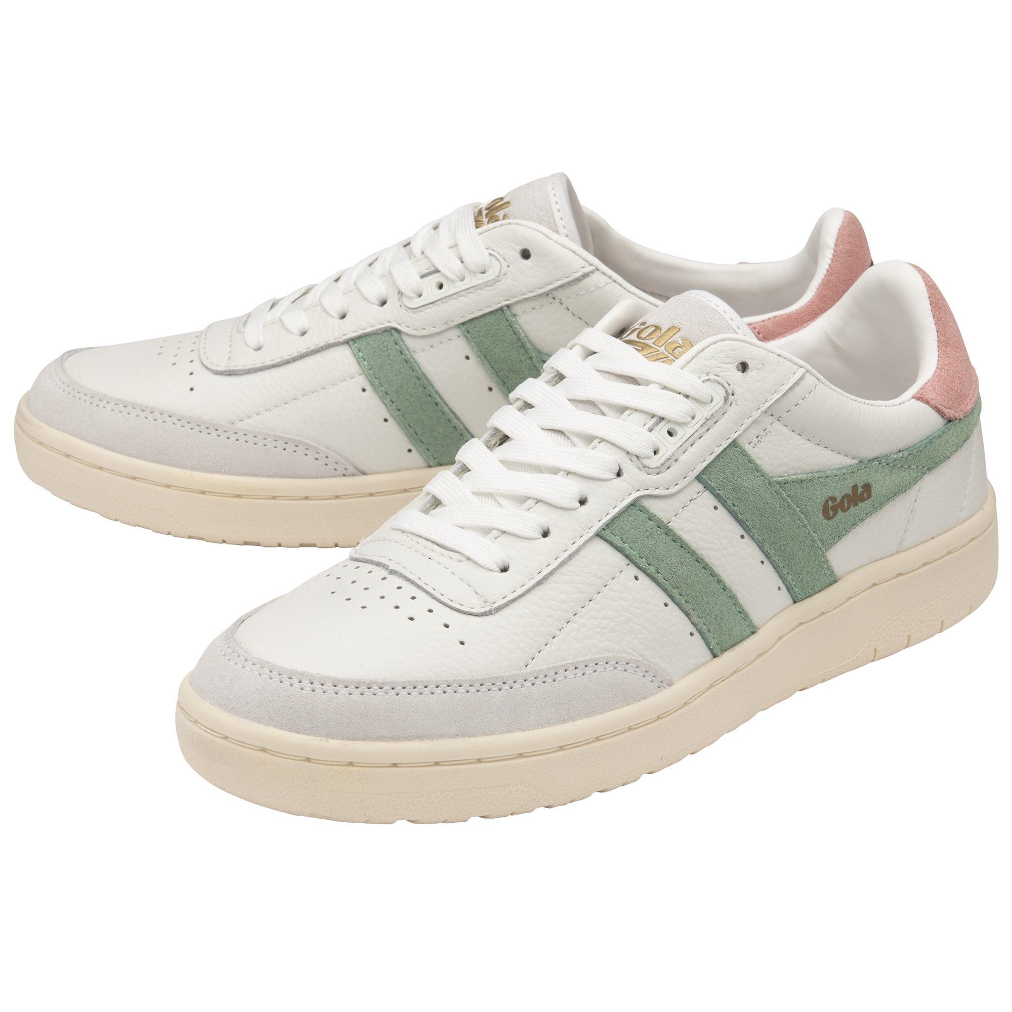 Gola Falcon Leder weiss/grün/pink Damen Sneaker günstig online kaufen