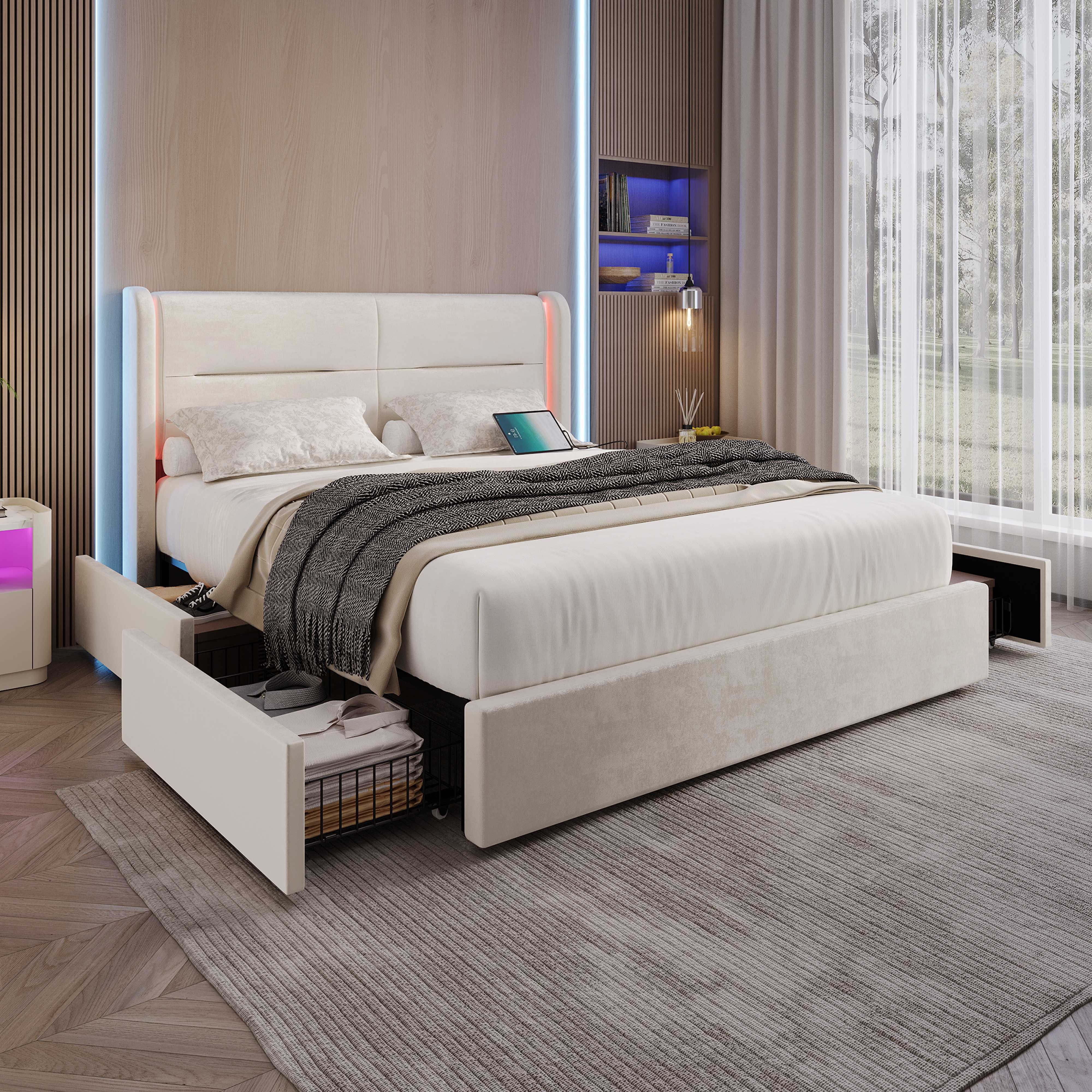 BlingBin Polsterbett Stauraumbett Funktionsbett Jugendbett (1-tlg., günstig online kaufen