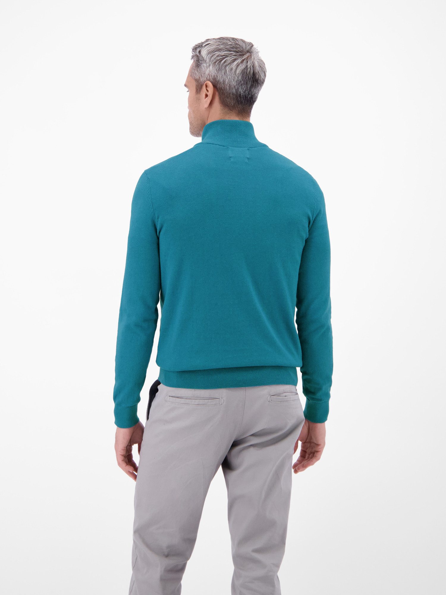 LERROS Troyer Flachstrickpullover mit Troyerkragen