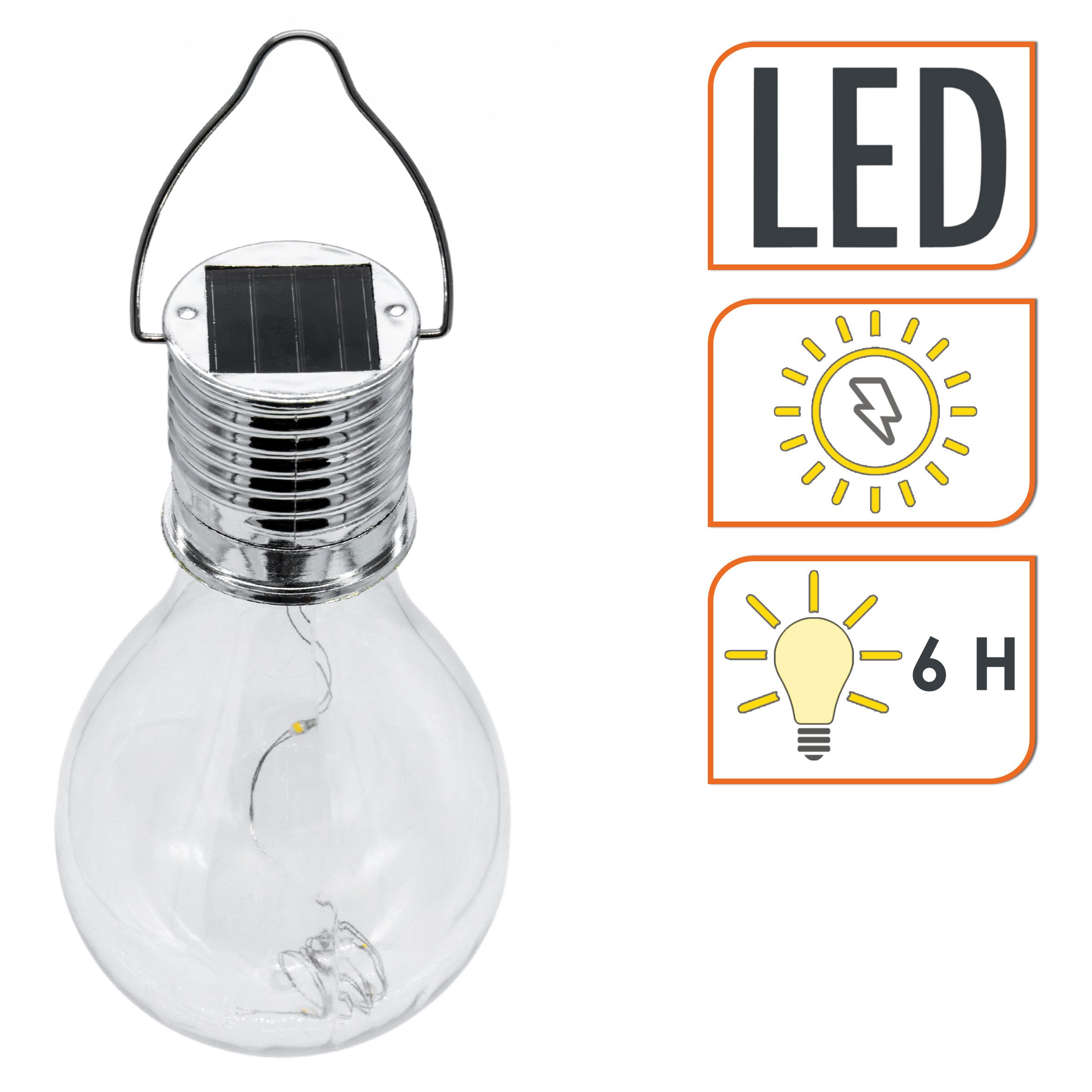 Spetebo LED Solarleuchte Kunststoff Solar Glühbirne 4er Set 15 cm - in gelb, grün, pink, blau, Solarbetrieben, LED wechselbar, warm weiß, Praktische Einschlatautomatik