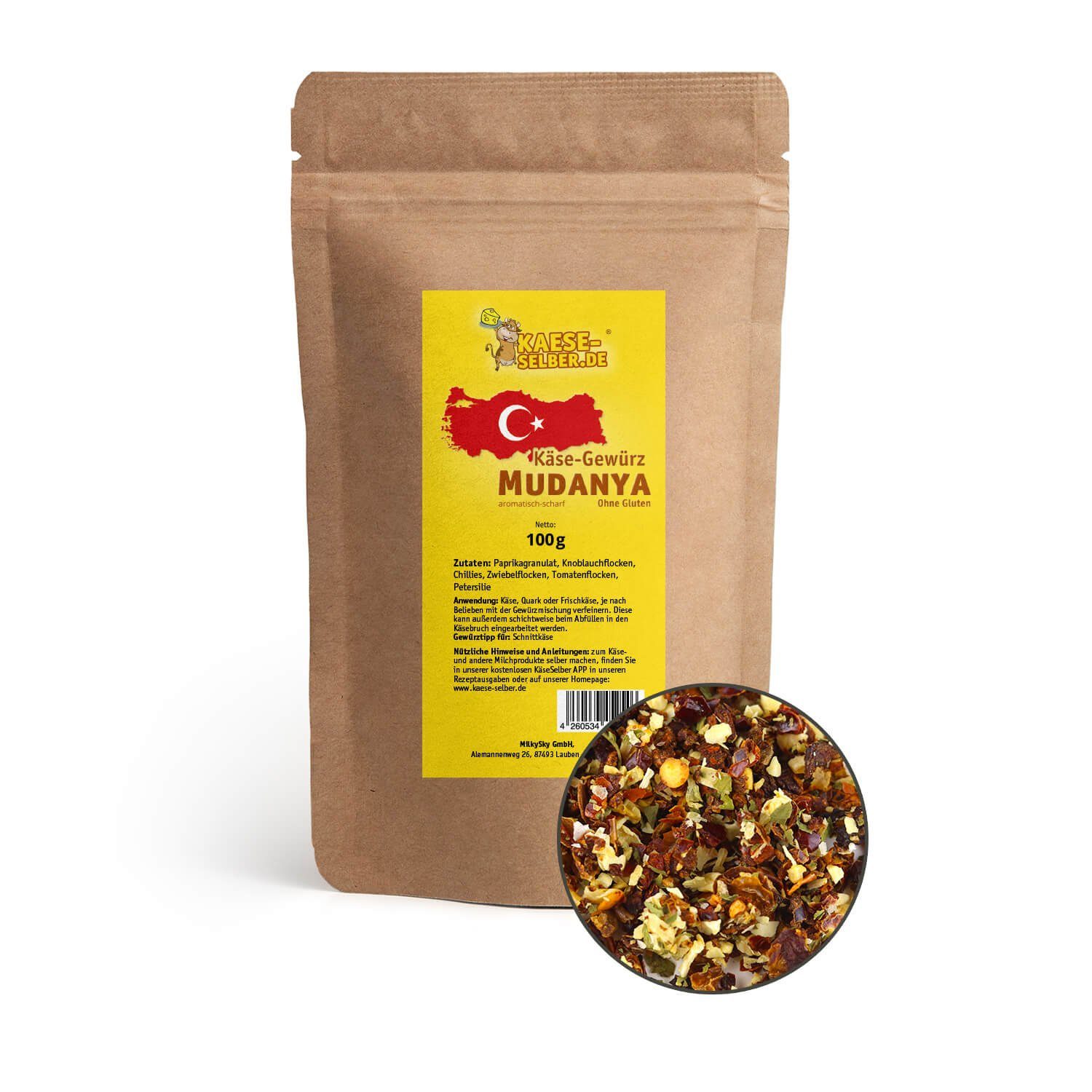 Back-Set kaese-selber.de Käsegewürz Mudanya 100 g