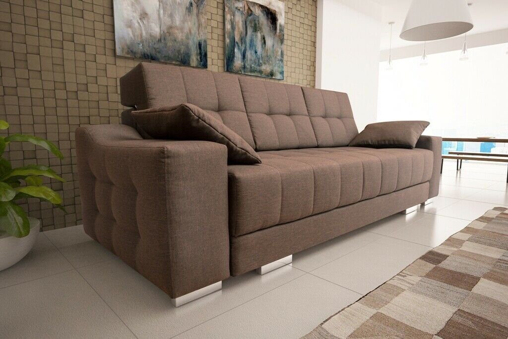 Braun Bettfunktion Sofa, Mit JVmoebel