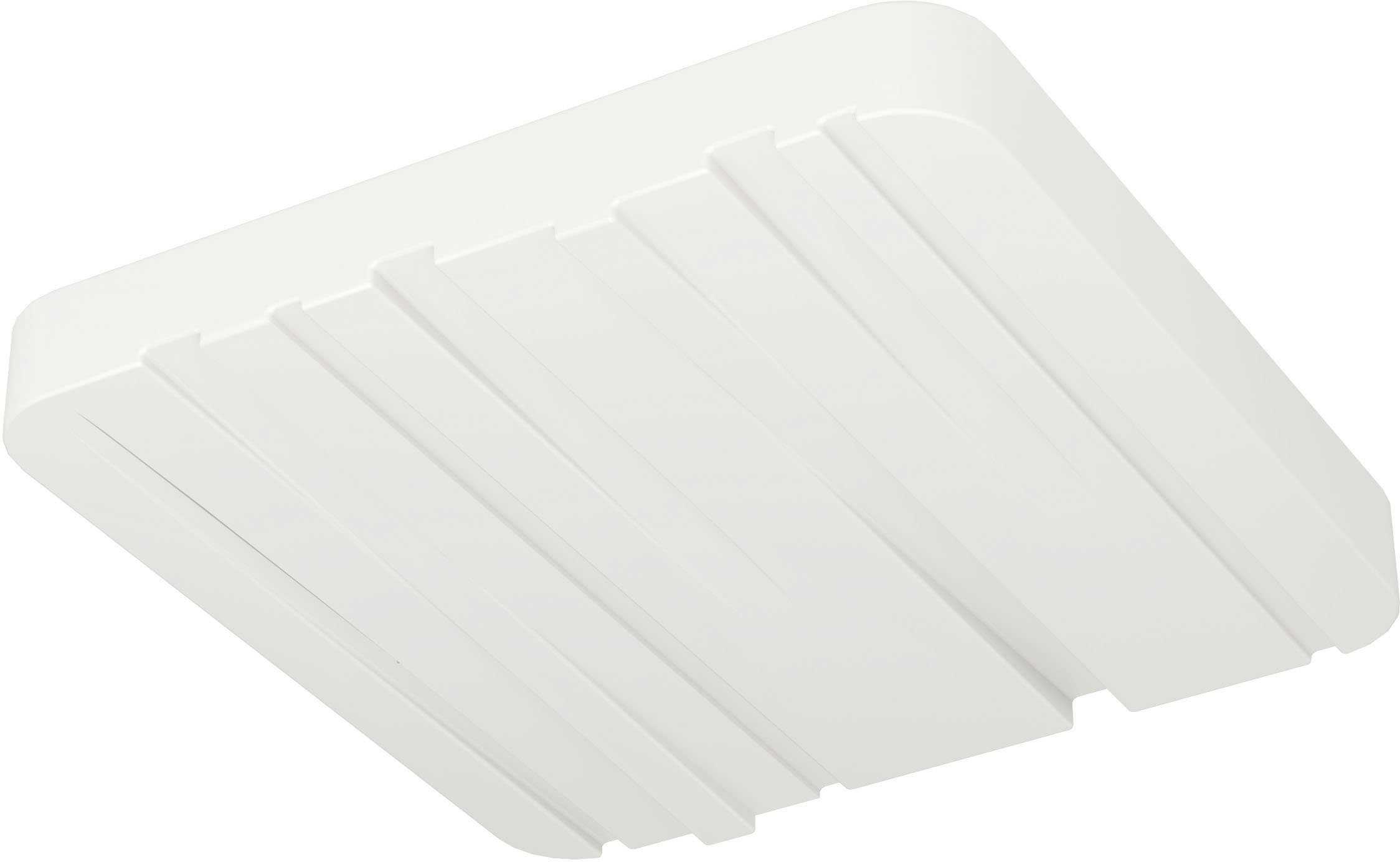 EGLO Deckenleuchte FERENTINO, LED fest integriert, Warmweiß, Deckenlampe mit Dekor, LED-Panel, weiß, Deckenbeleuchtung
