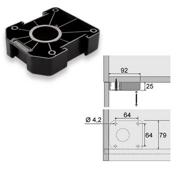 SO-TECH® Möbelfuß Sockelfuß Höhe 150 mm Stellfuß verstellbar, (4-St), inkl. 1 Sockelbefestigungsclip