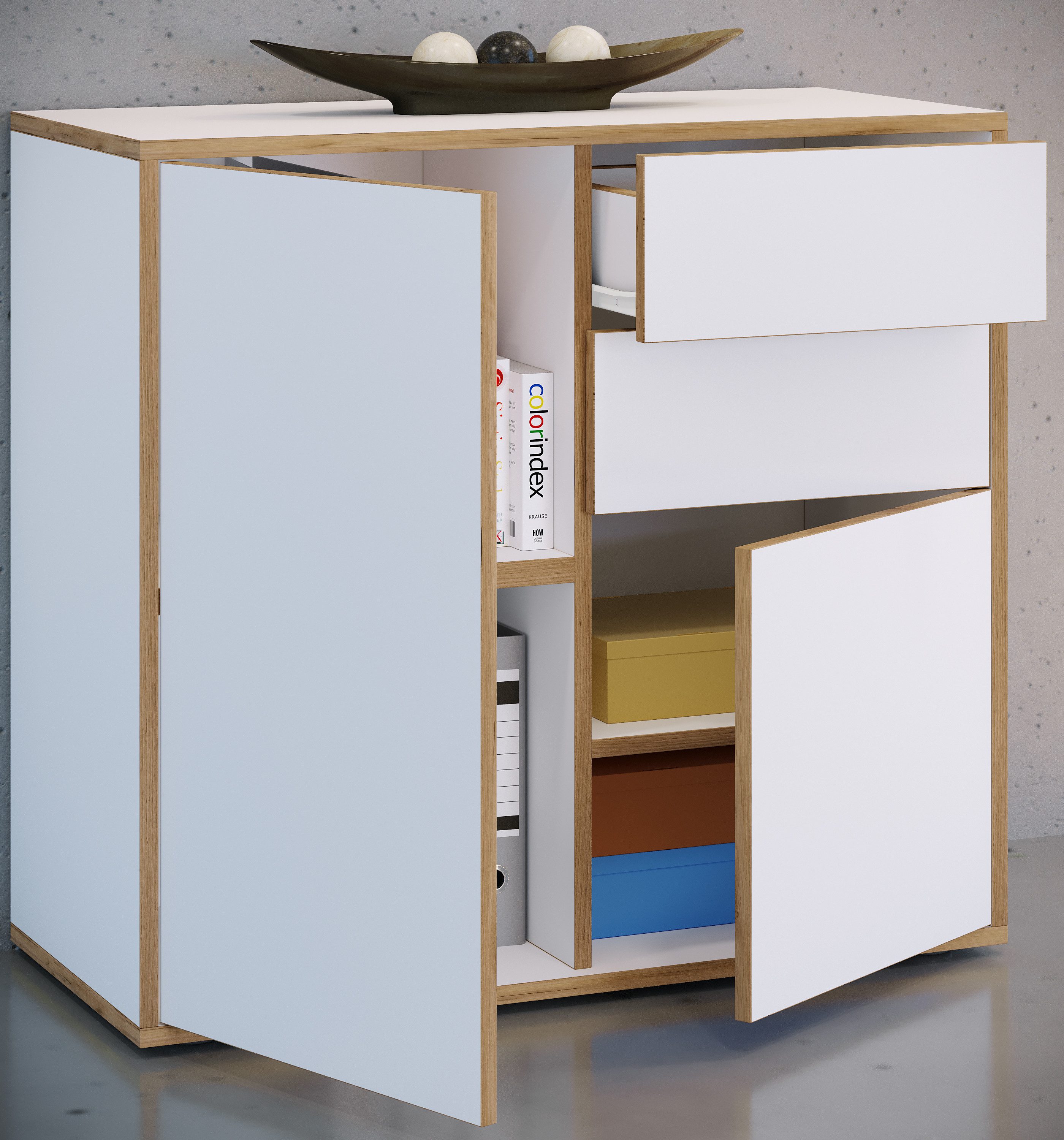 VCM Kommode Holz Kommode Sideboard Salia Breite 80 Schublade