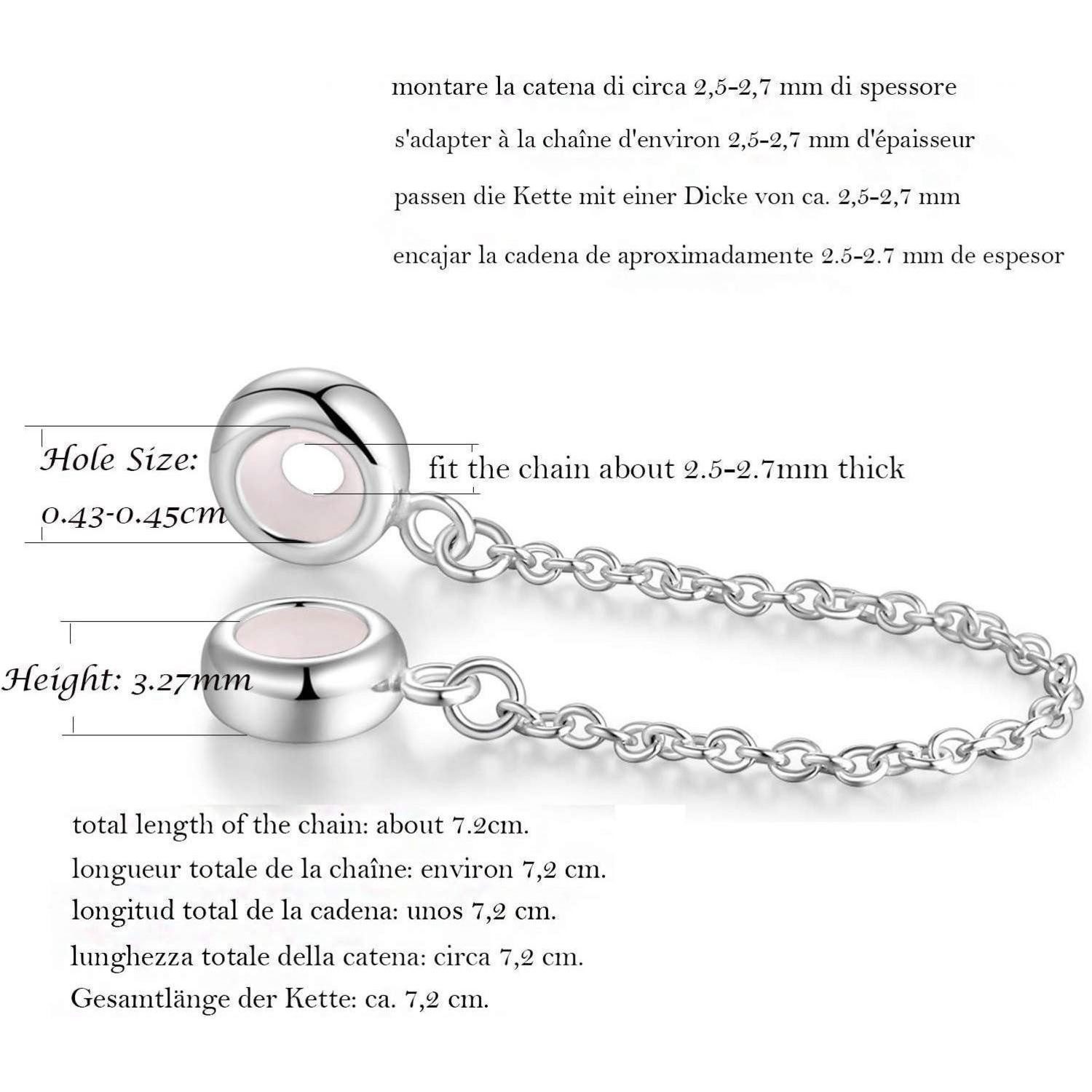 LuxusKollektion Bead 925 Sterling Silber Gummi Spacer Stopper Sicherheitskette für Charms – Bild 2 von 5