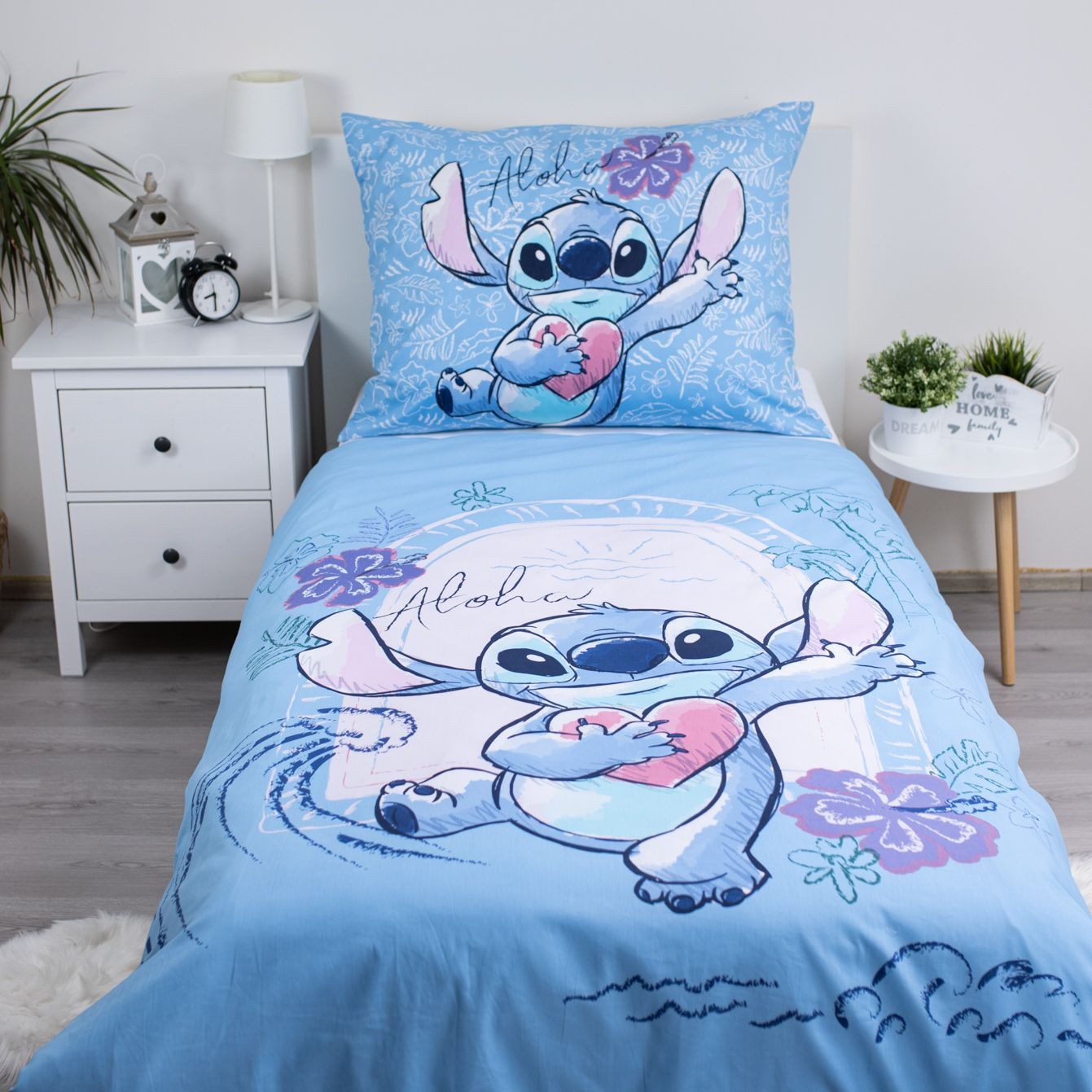 Lilo & Stitch Wendebettbezug Lilo und Stitch blaue Wende Bettwäsche Kissenb günstig online kaufen