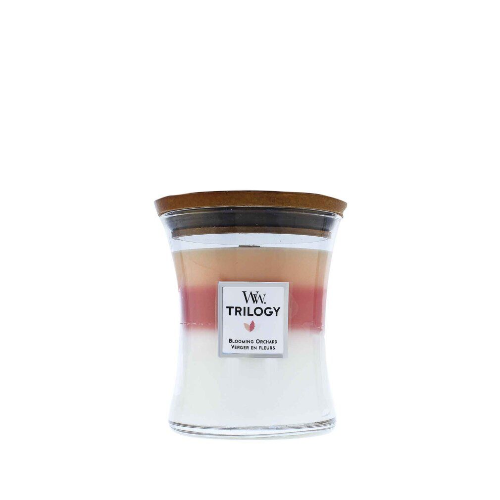 Woodwick Duftkerze Trilogy Blooming Orchard Duftkerze mit Docht 275 g