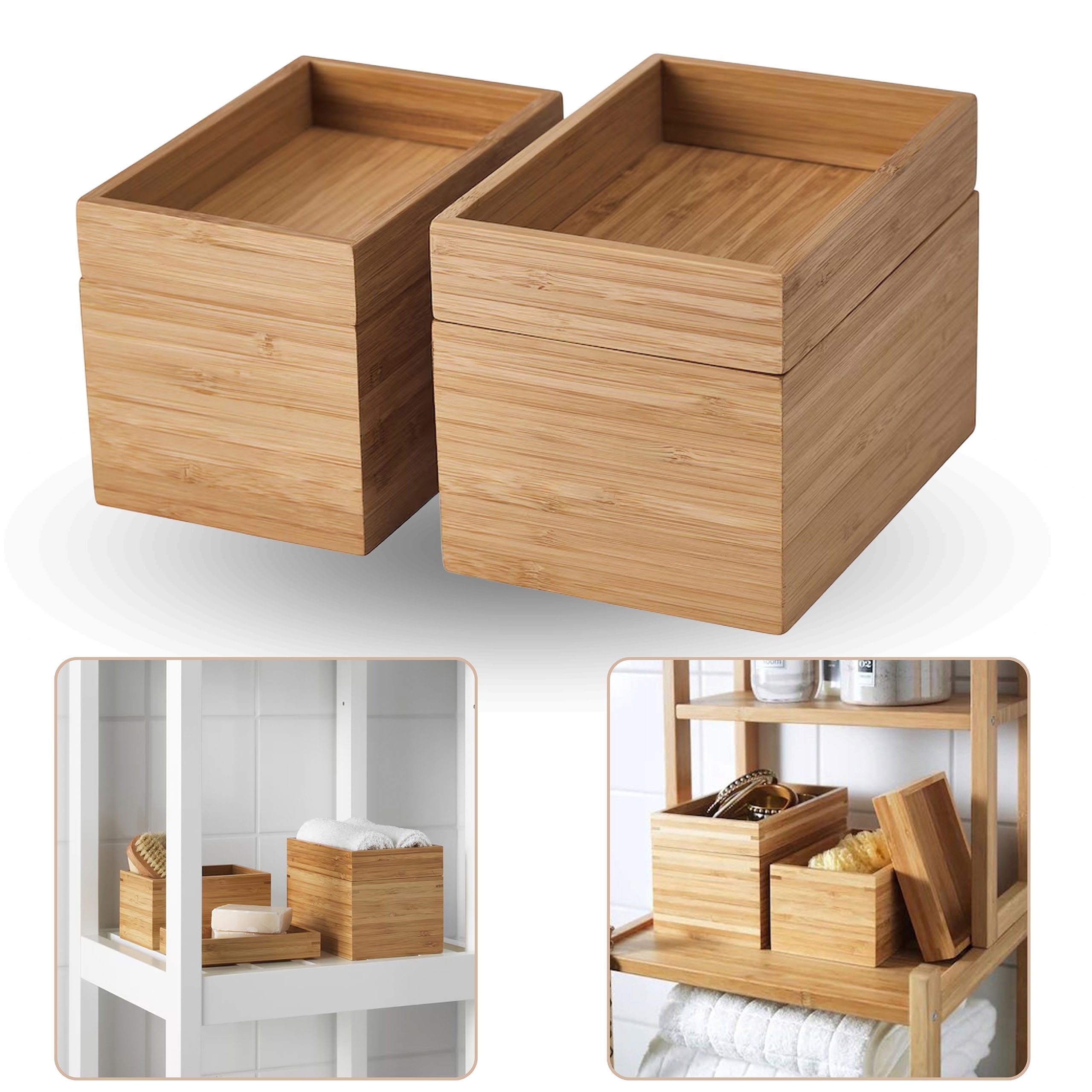 IKEA Allzweckkiste DRAGAN Bambus Box,Organizer für Badezimmer Set 4 Stück IKEA