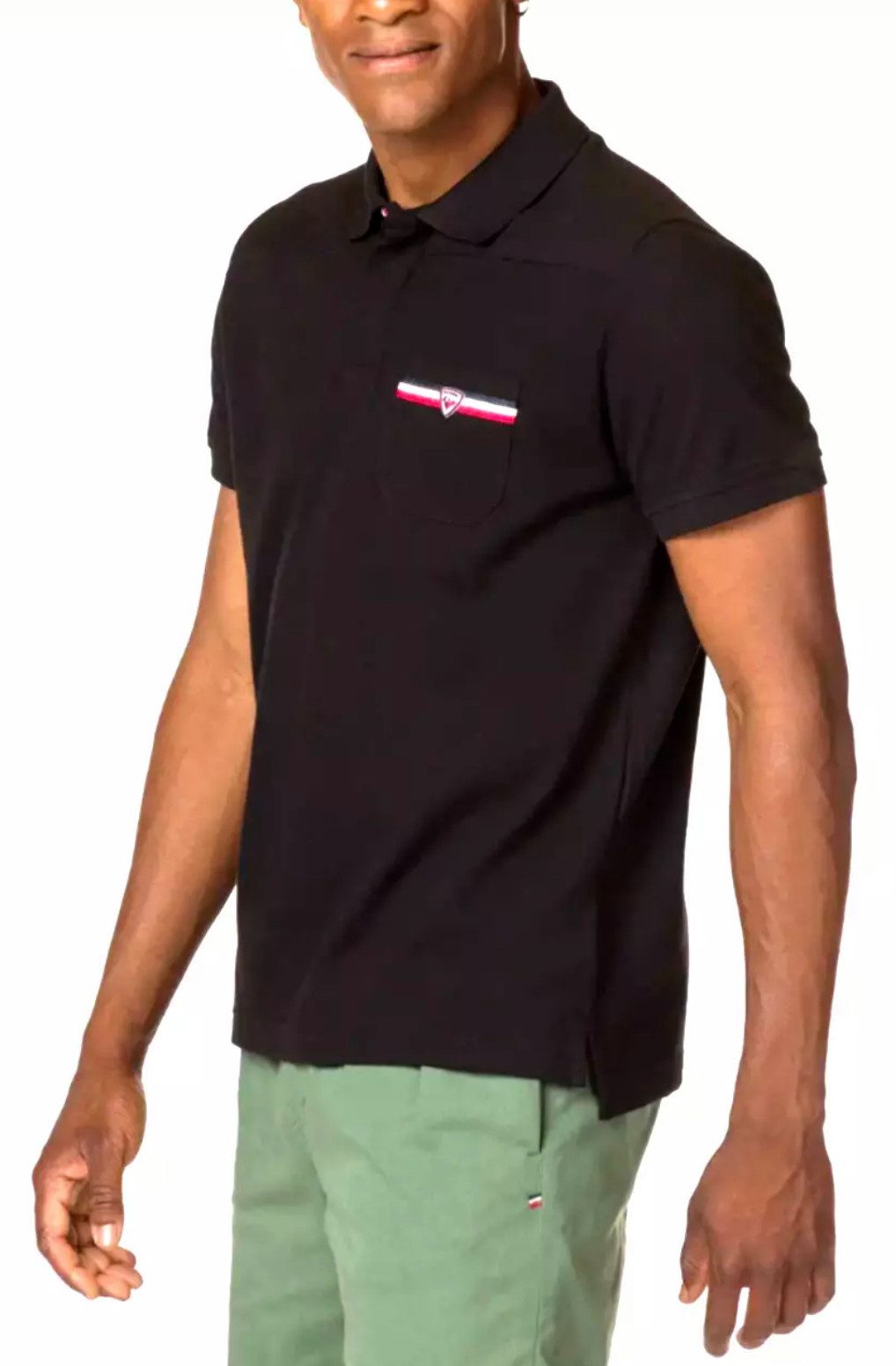 Rossignol Poloshirt Herren Heritage St. Moritz Alpine Polohemd Brusttasche mit Logo und ikonischen Trikolore-Details