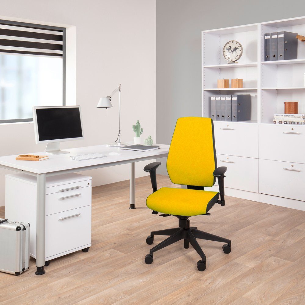 500 OFFICE hjh Stoff Gelb Schreibtischstuhl Bürostuhl Drehstuhl PRO-TEC Profi ergonomisch St), (1