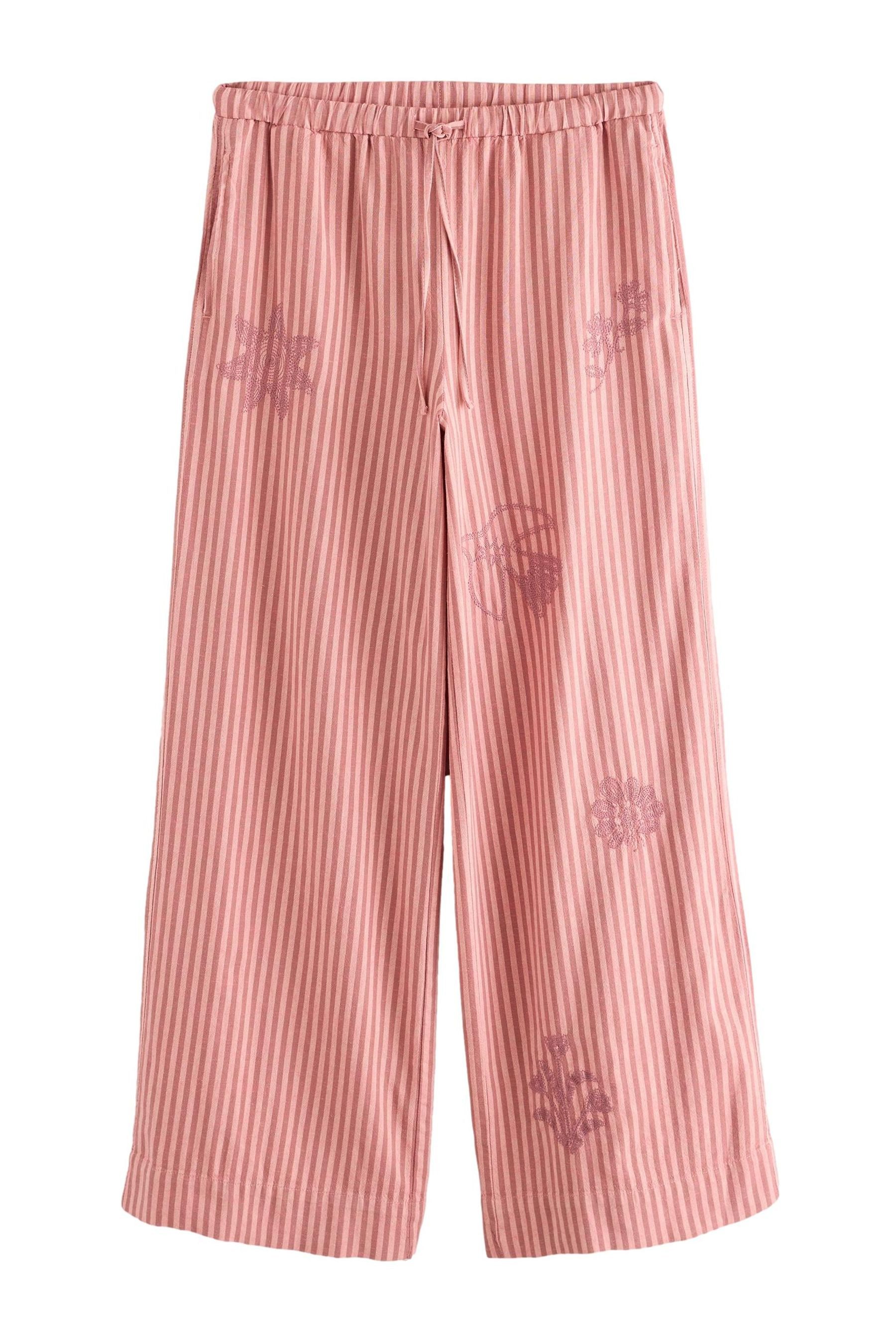 Next Leinenhose Bestickte Hose mit Nadelstreifen günstig online kaufen