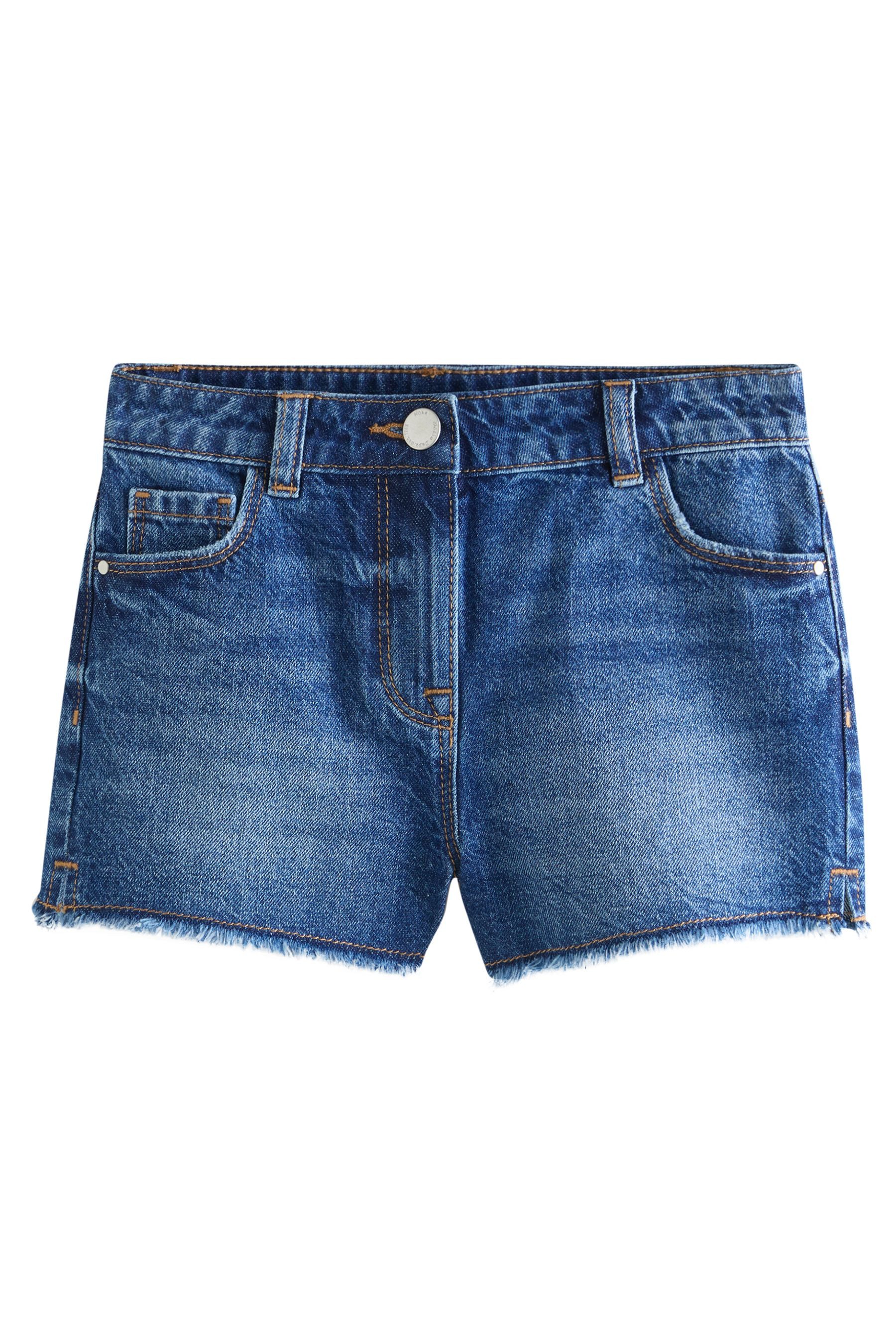 Jeansshorts Denim-Shorts mit ausgefranstem Saum, Regular