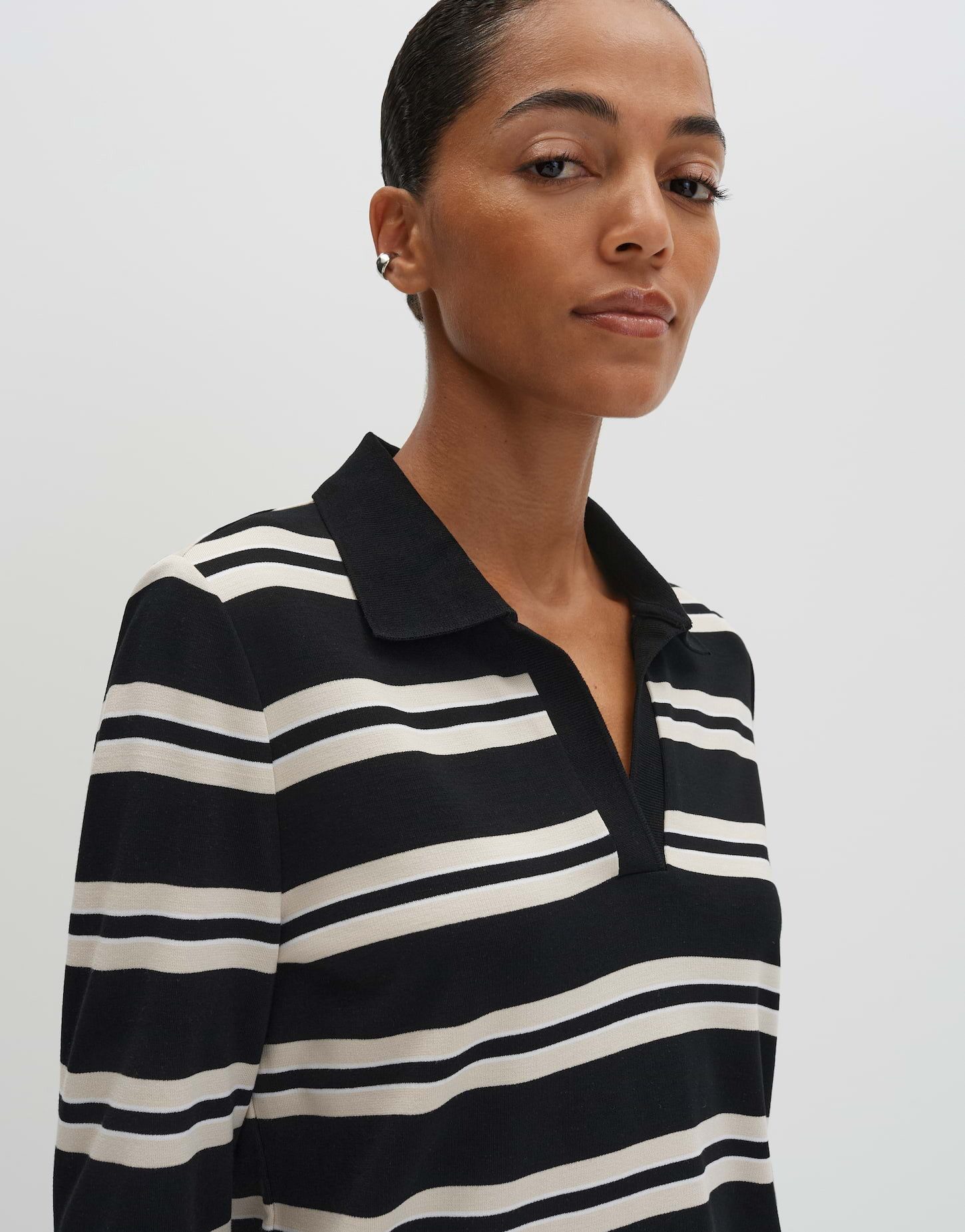 someday Poloshirt KIONA Regular mit sportiven Rugbystreifen gerader Schnitt, elastischer Stoff