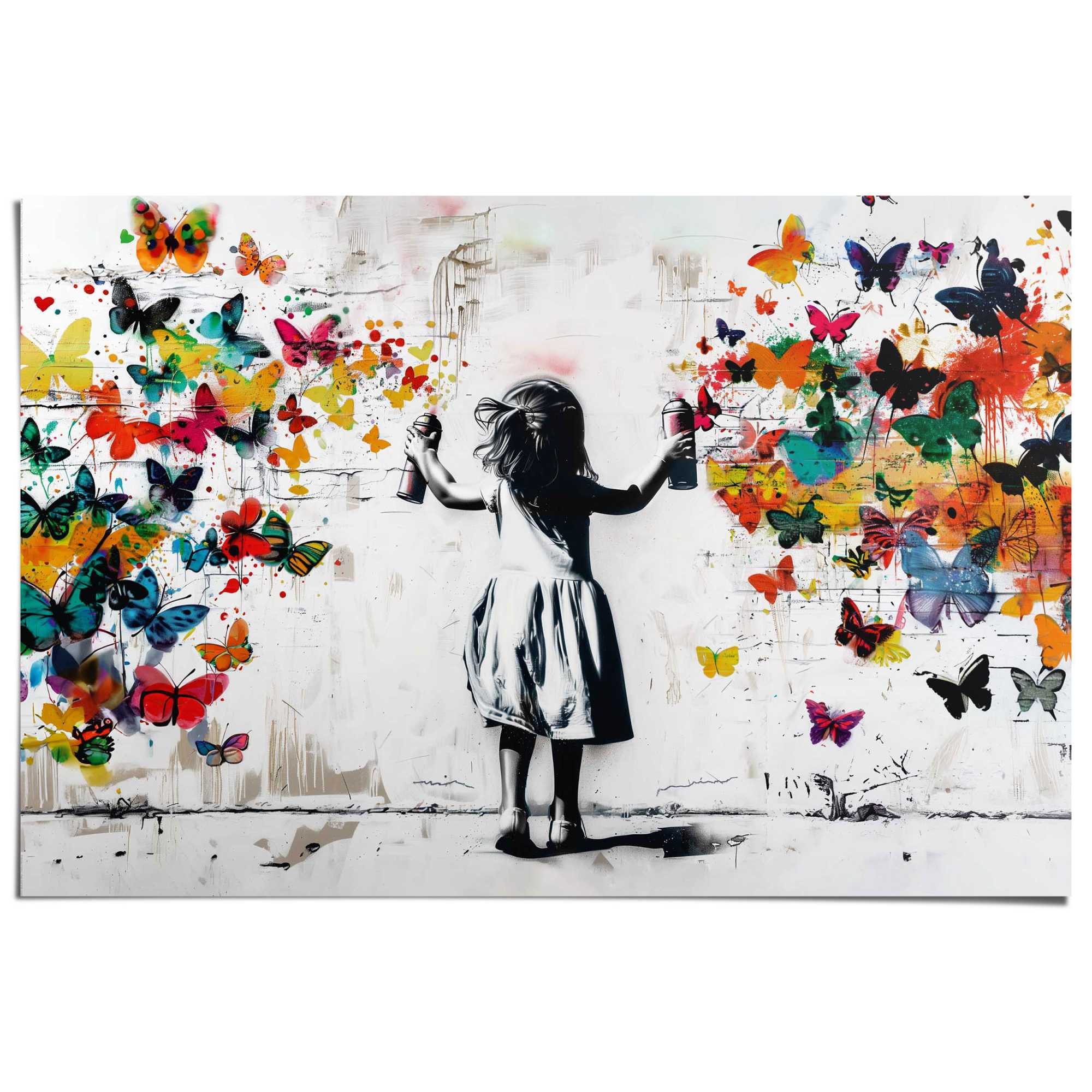 Reinders! Poster Wolke von Schmetterlingen, Kinderzimmer - Mehrfarbig - 150 gr. Papier - Street Art - 91,5x61 cm