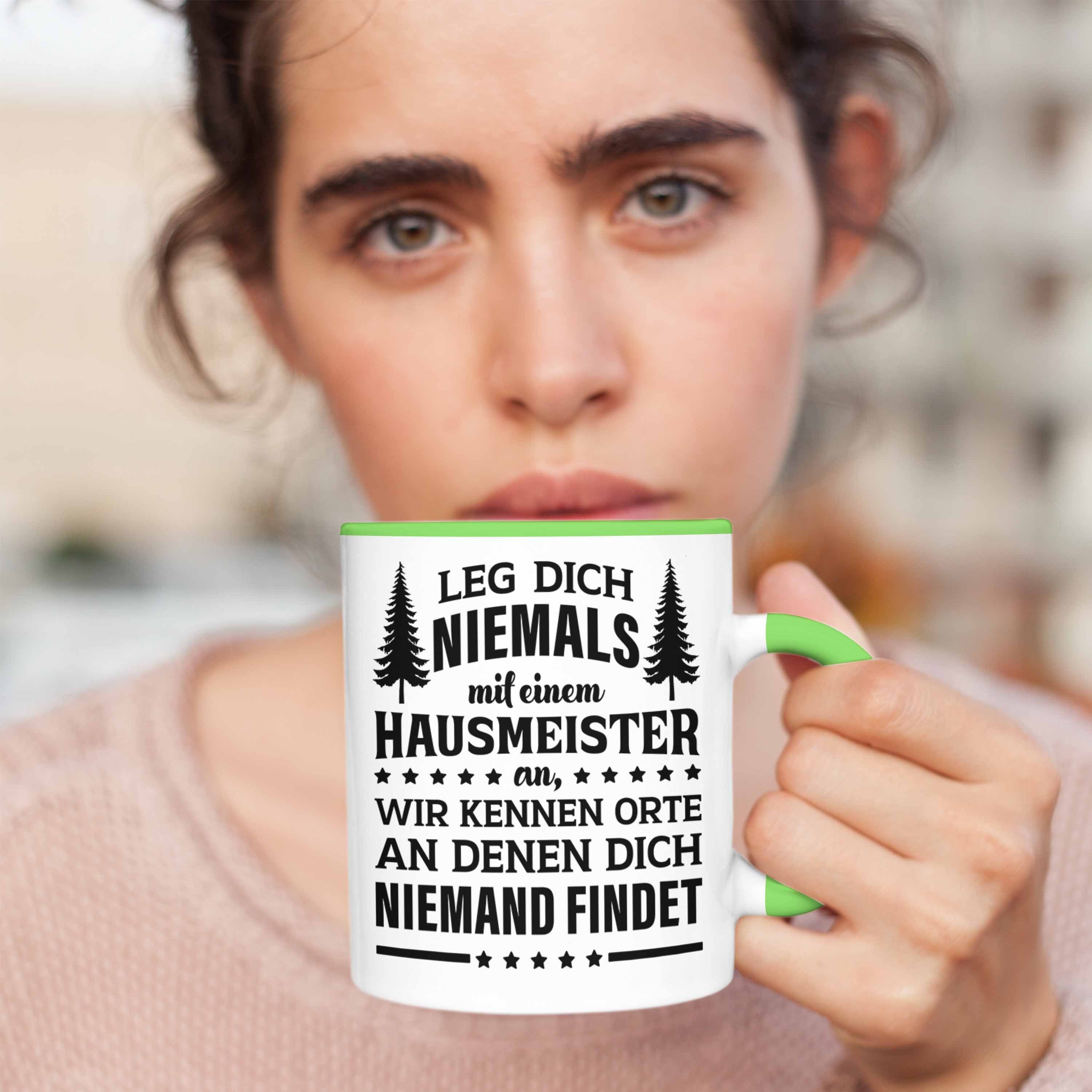 Trendation Geschenke Spruch Trendation - Tasse Grün Hausmeister Sprüche Haustechniker Tasse Lustig Lustige