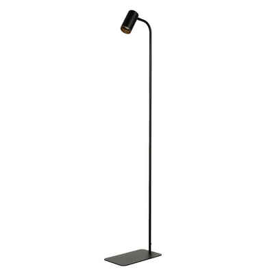 Licht-Erlebnisse Stehlampe COLENE, ohne Leuchtmittel, Stehleuchte klein 124 cm flexibel Schwarz Gold Wohnzimmer