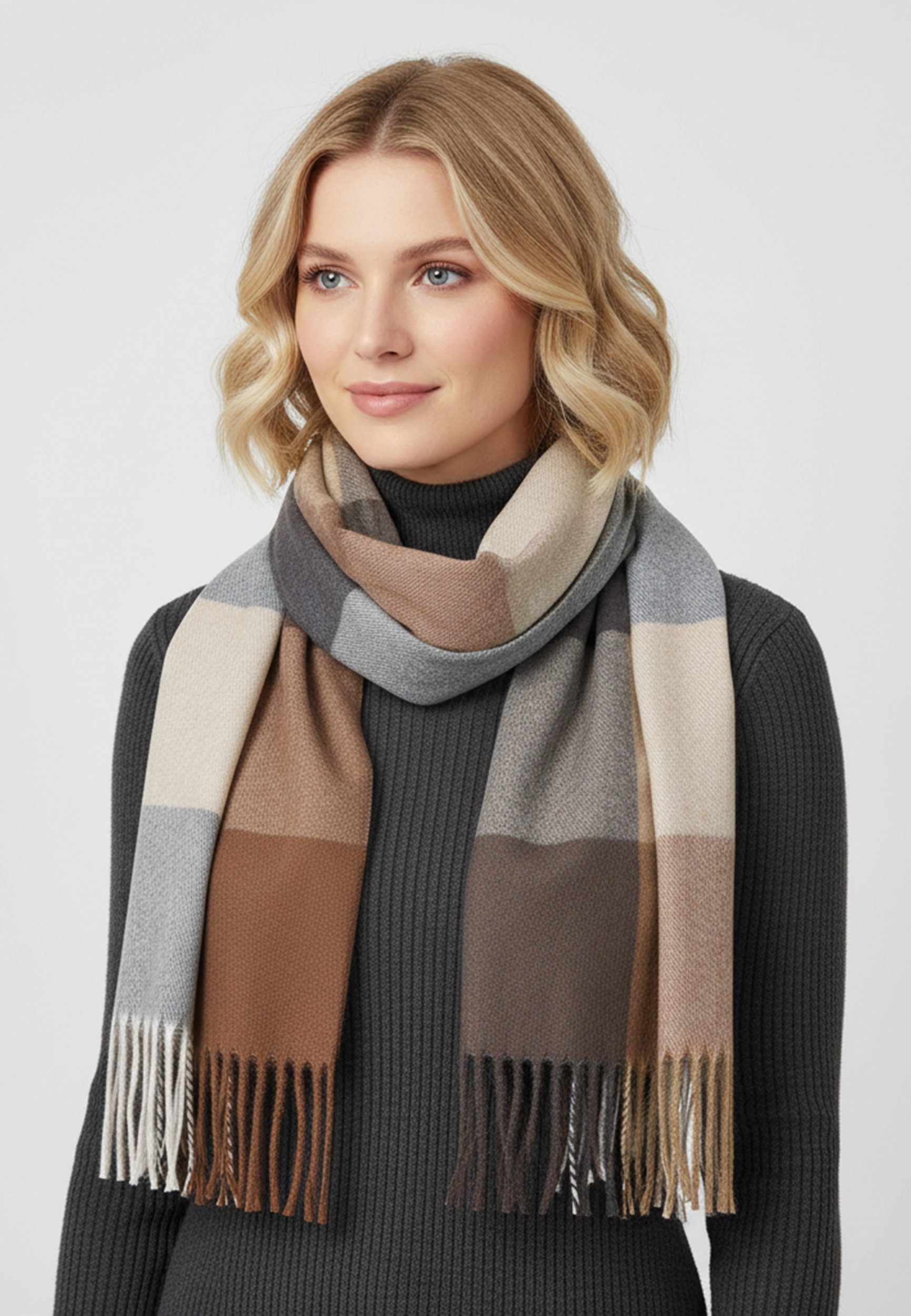 Faera Modeschal Eleganter Schal mit Muster günstig online kaufen