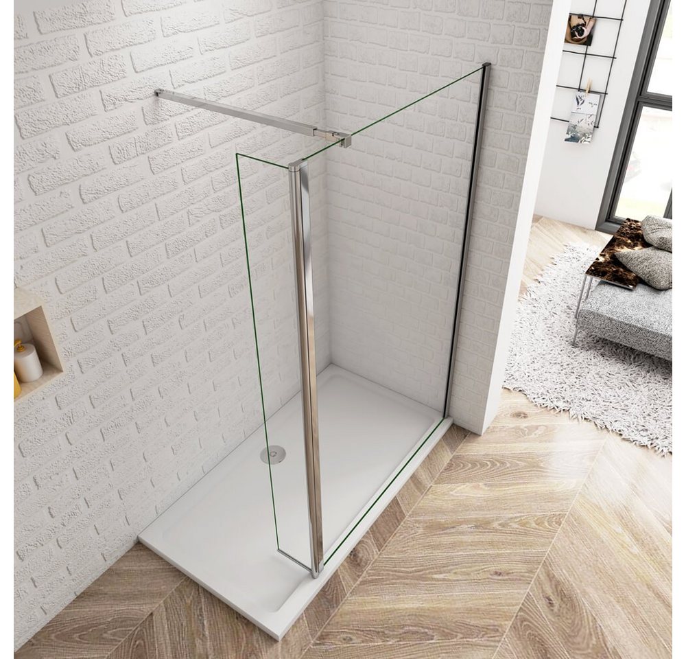 Thumbnail - duschspa Duschwand 8mm ESG Duschtrennwand Walk in Dusche Duschwand mit Flipper-Panel, Einscheibensicherheitsglas, Sicher...