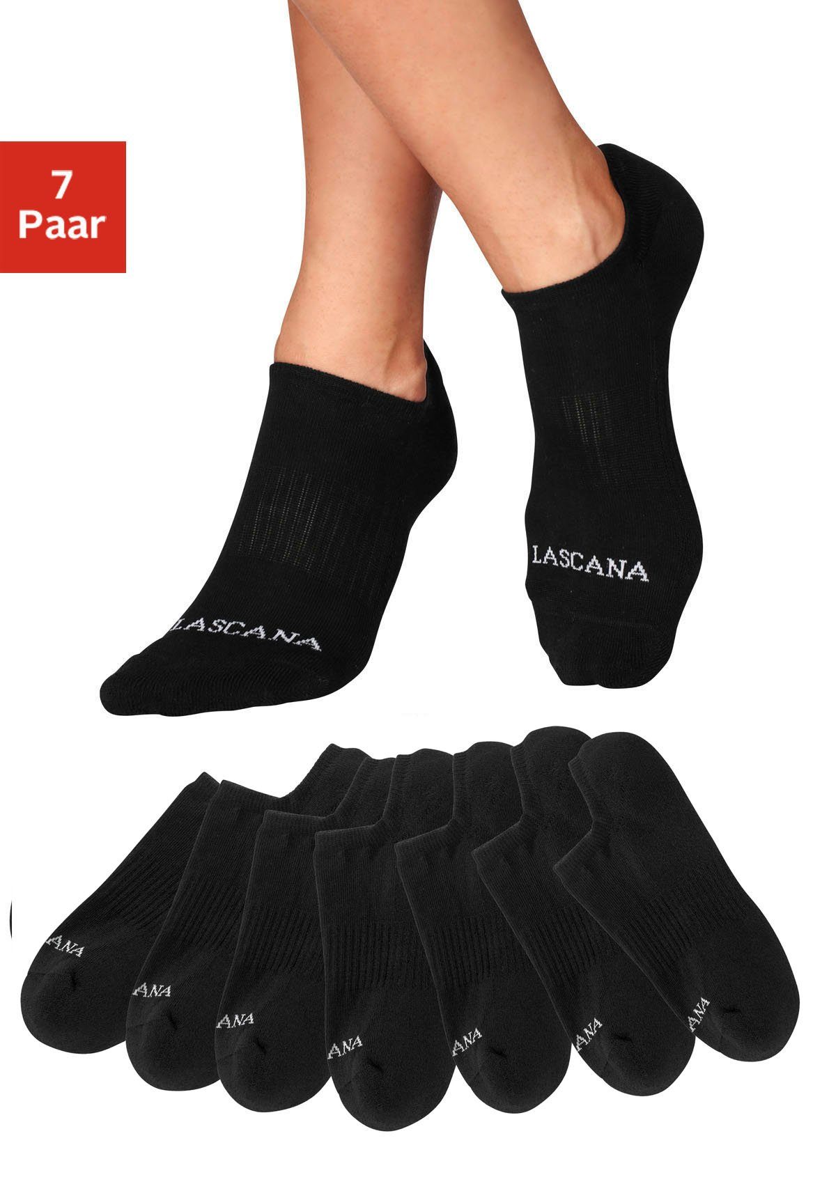 LASCANA ACTIVE Sneakersocken (Packung, 7-Paar) mit Fußfrottee. € 16,99, (€ 2,43 pro 1 Paar).