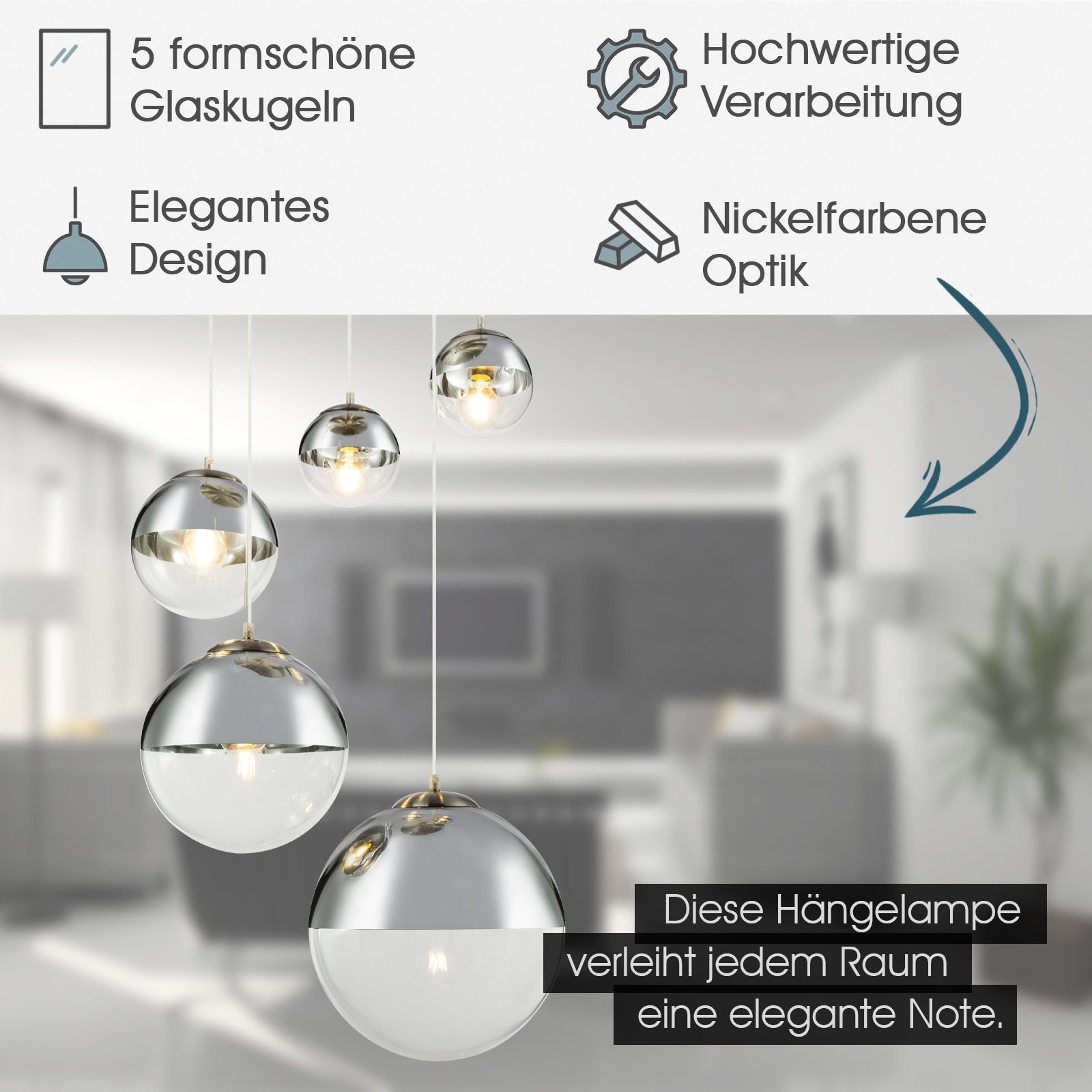 bmf-versand Hängeleuchte Hängelampe Wohnzimmer Glas Kugel günstig online kaufen