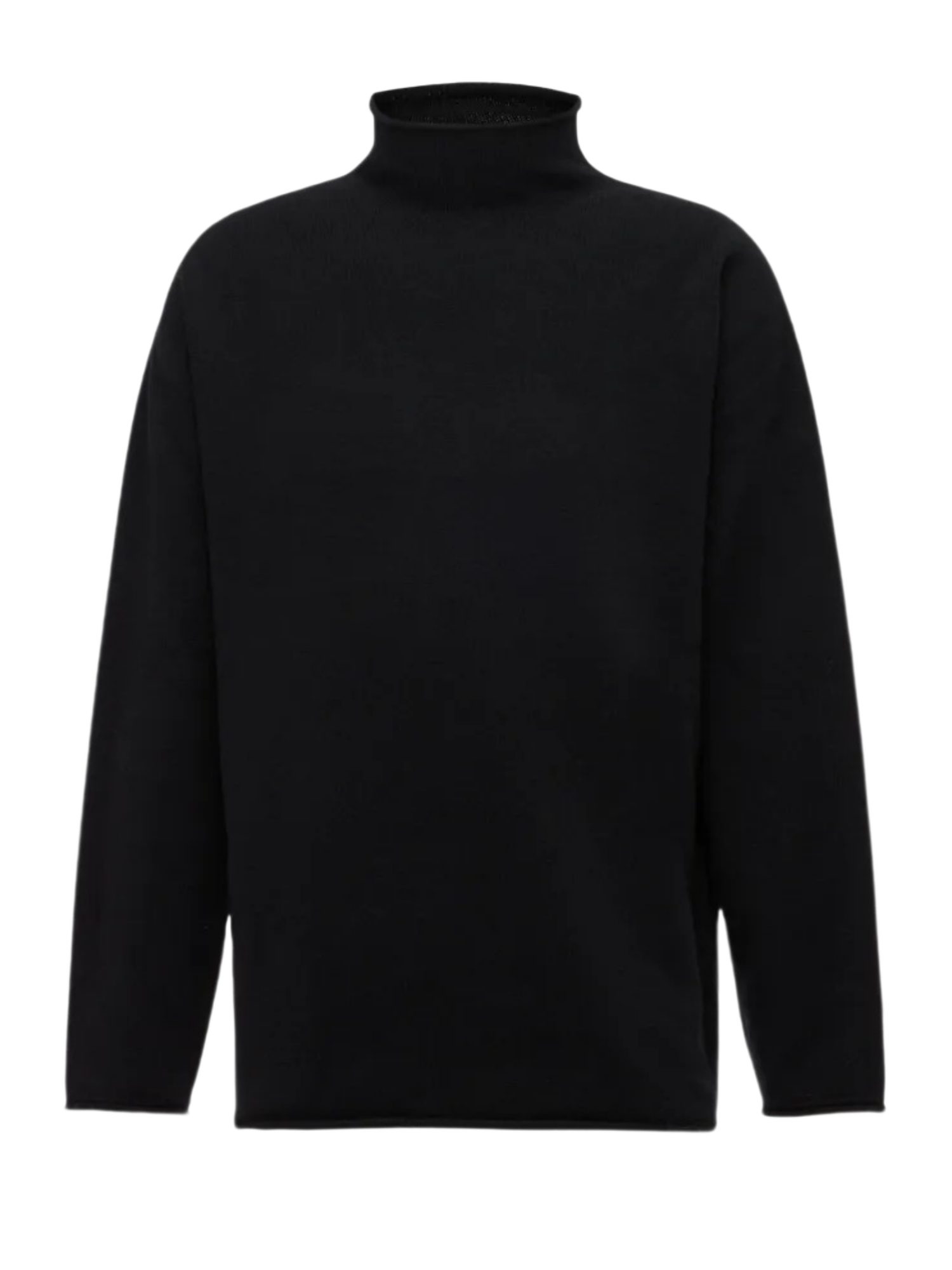 Drykorn Strickpullover schwarz,Casual,Wolle,Unifarben,Rollkragen,Lang,Relaxed Fit