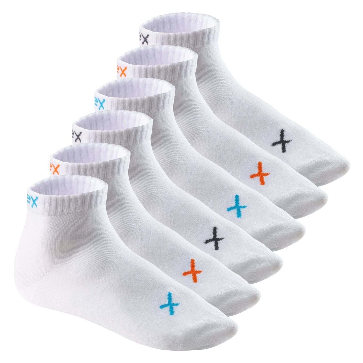 Kurzsocken & Paar) Herren CFLEX Socken Damen (6 Kurzschaft für Lifestyle Sneaker Mix White
