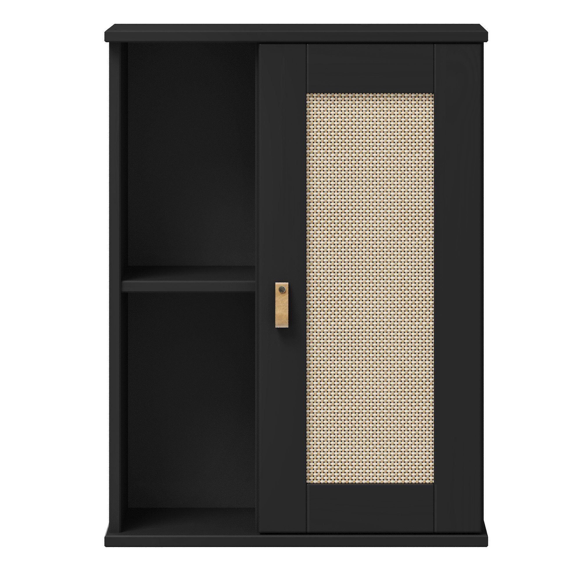 Woodroom Hängeschrank Valencia Kiefer massiv Oberfläche lackiert BxHxT 52x70x21 cm Schwarz