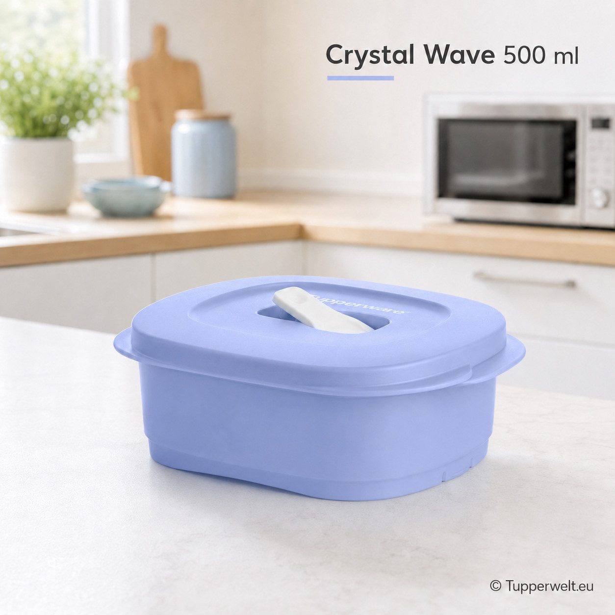 TUPPERWARE Mikrowellenteller Tupperware CrystalWave 500ml hellblau