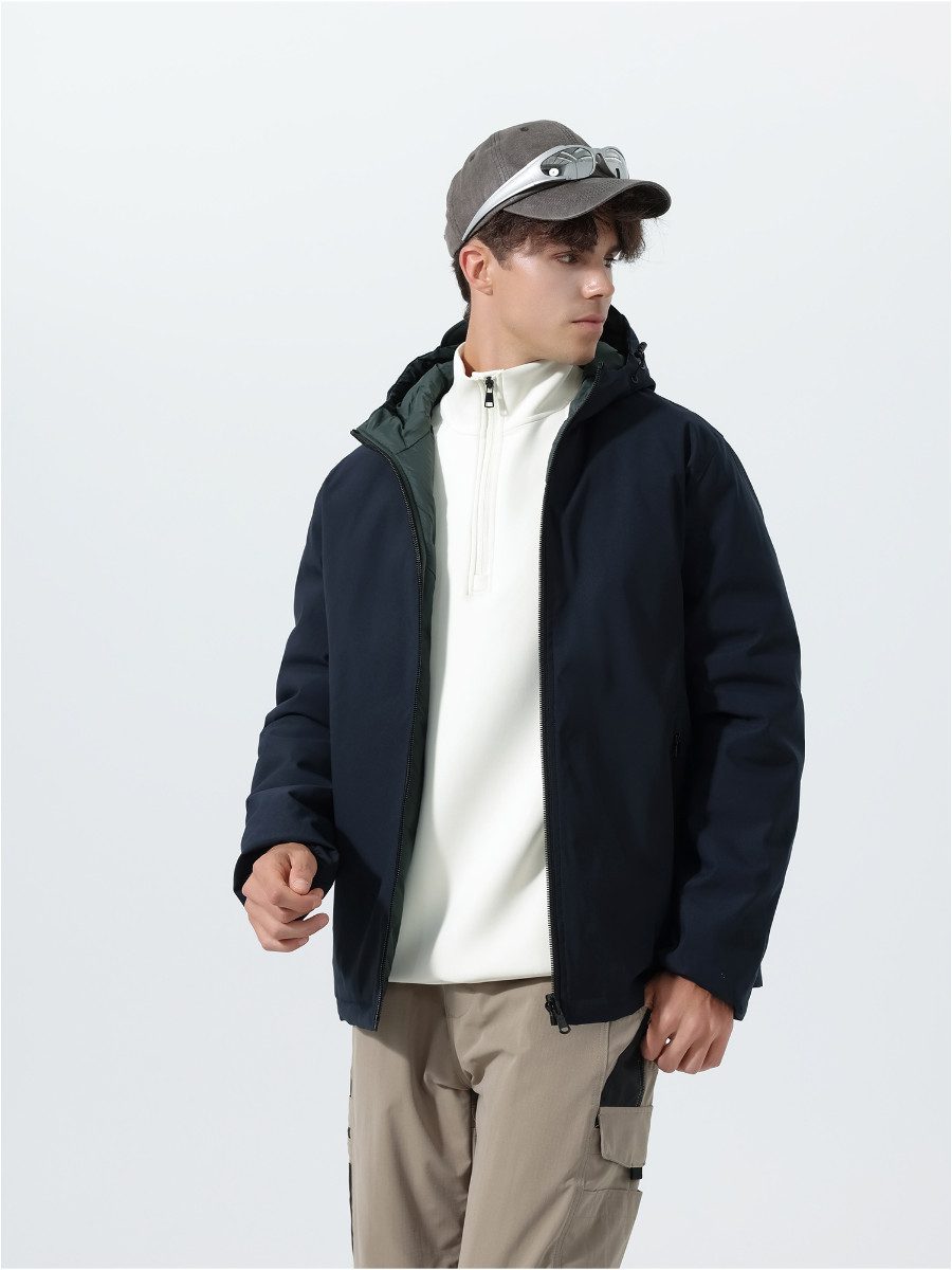 YOUTHUP Winterjacke Herren doppelseitige Übergangsjacke winddichte Steppjacke