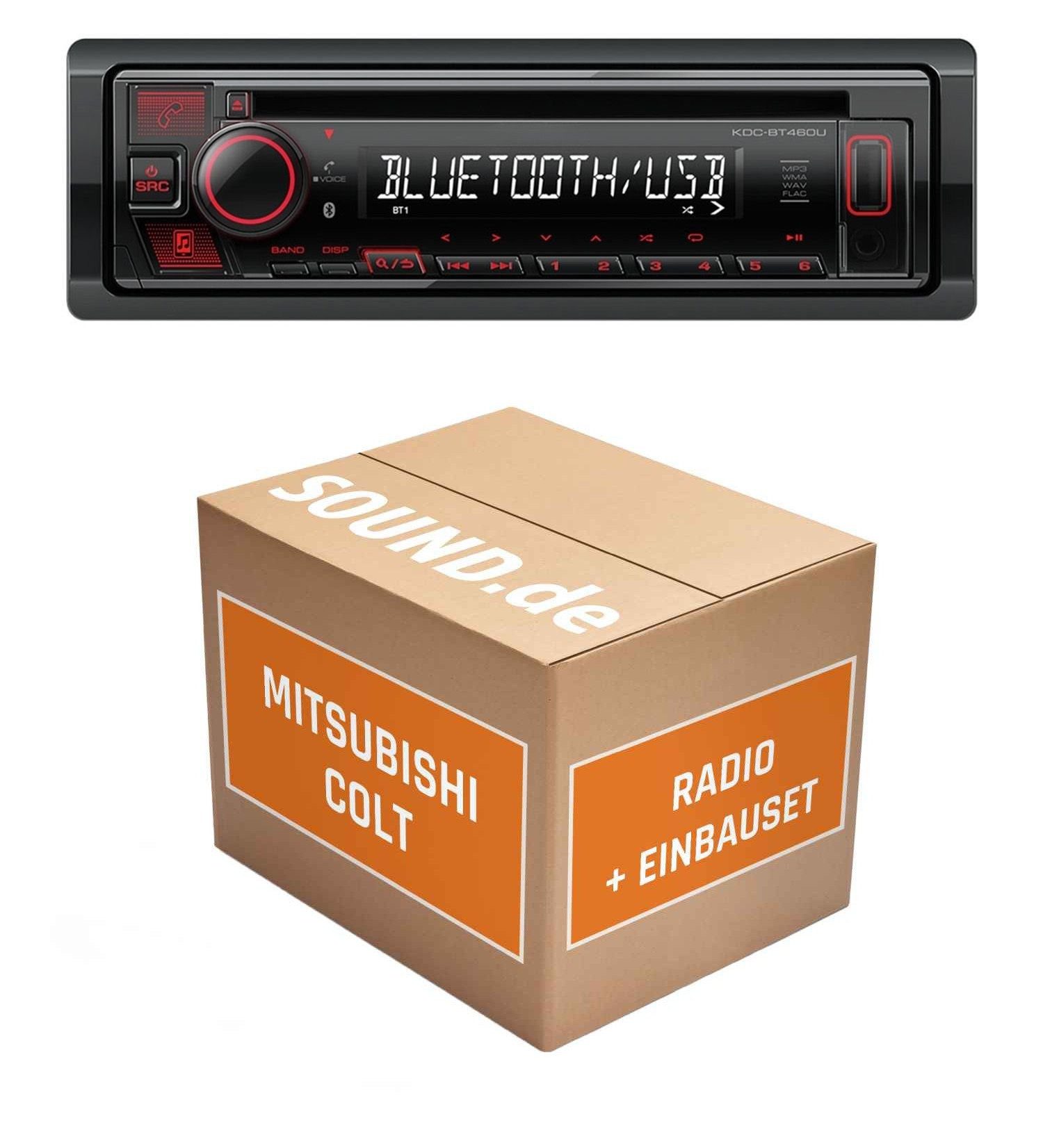 JUST SOUND best choice for caraudio Autoradio Einbauset Kenwood Kenwood KDC-BT460U Mitsubishi Colt CA0 Autoradio (RDS, AM/FM Radio, Animiertes Display, Freisprecheinrichtung, 1 DIN)