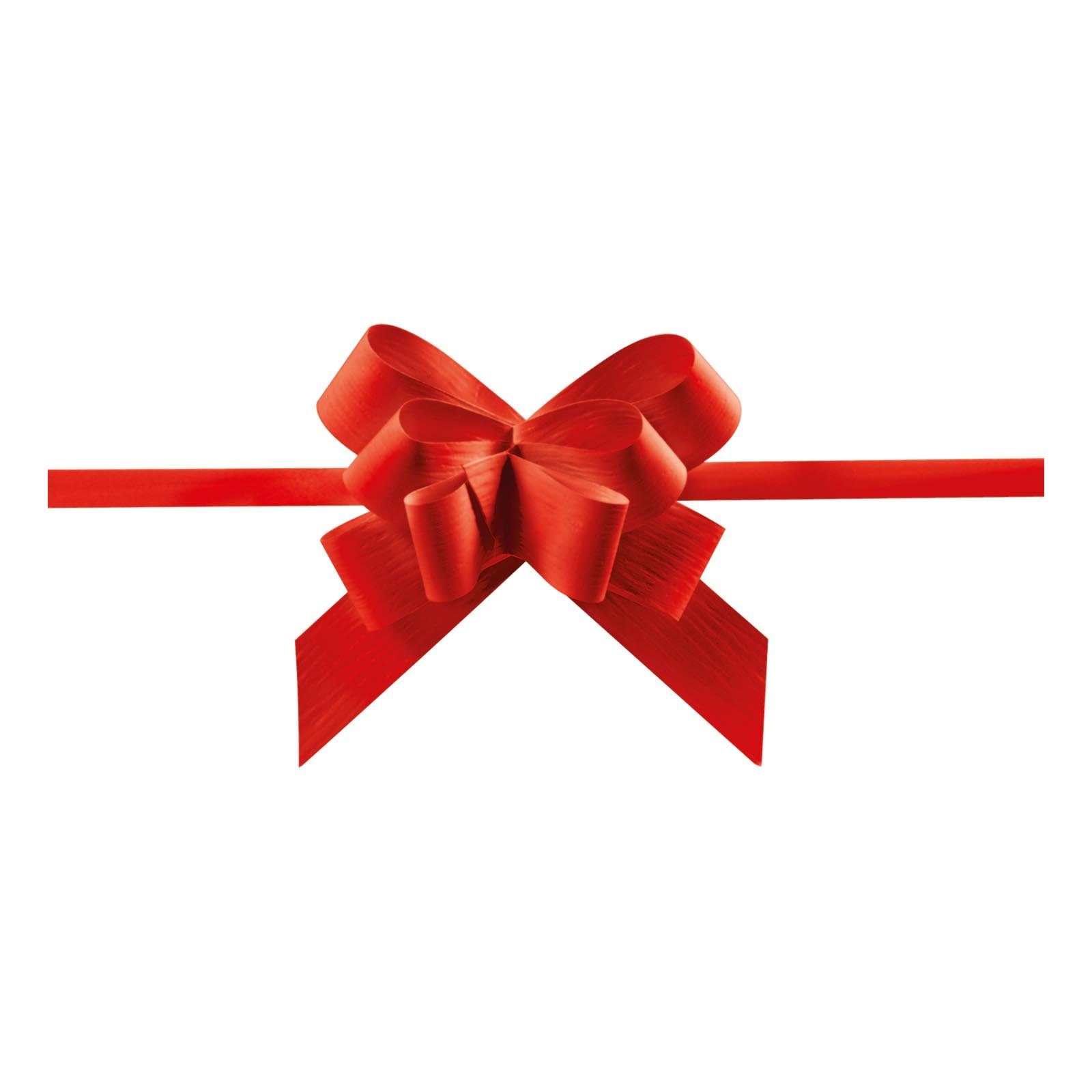 KK Verpackungen Geschenkband, 100 x Ziehschleife Geschenkschleife 19 mm Rot | Geschenkpapier