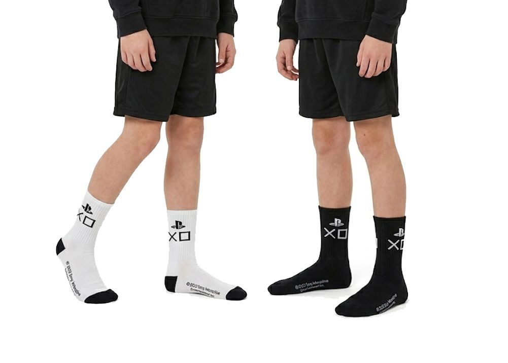 Playstation Feinsocken PlayStation Kindersocken 2er Set Schwarz & Weiß Gaming Socken (Set, 2 Paar) Playstation Kindersocken Doppelpack