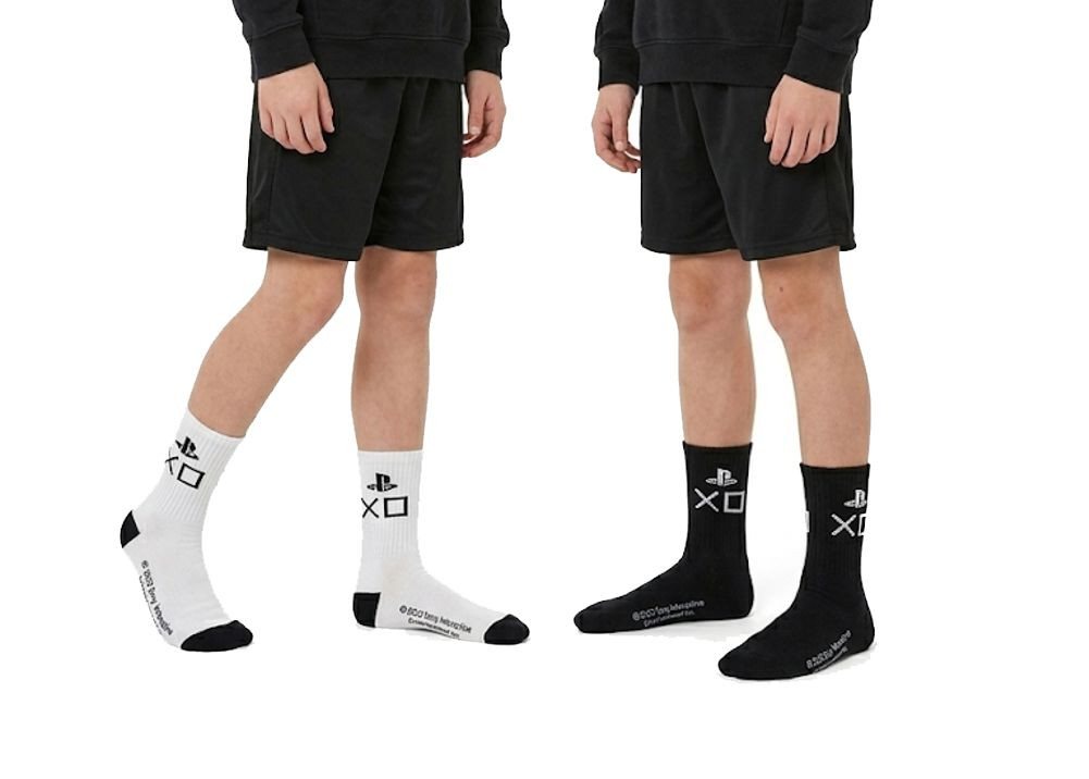 Playstation Feinsocken PlayStation Kindersocken 2er Set Schwarz & Weiß Gaming Socken (Set, 2 Paar) Playstation Kindersocken Doppelpack