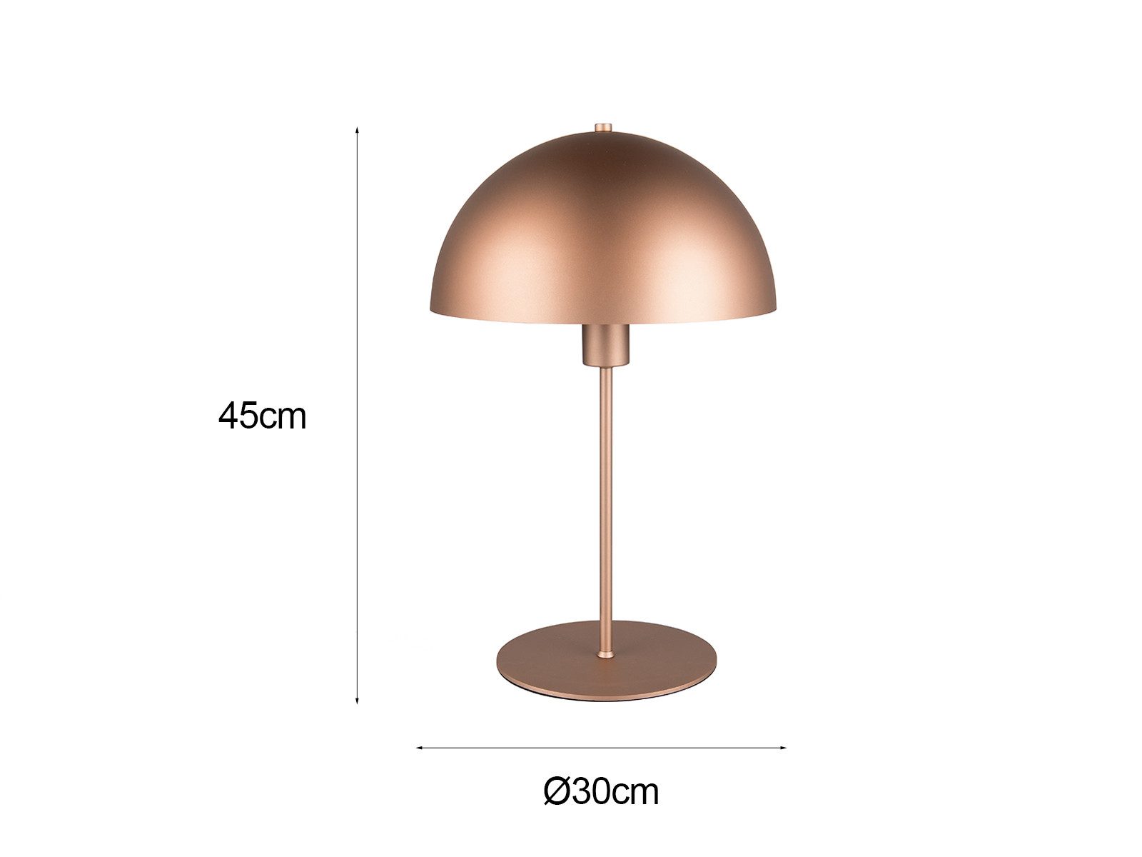 TRIO Leuchten LED Nachttischlampe, Dimmfunktion, LED wechselbar, Warmweiß, große Pilz-lampe dimmbar mit Lampenschirm Pilzform Coffee, Höhe 45cm