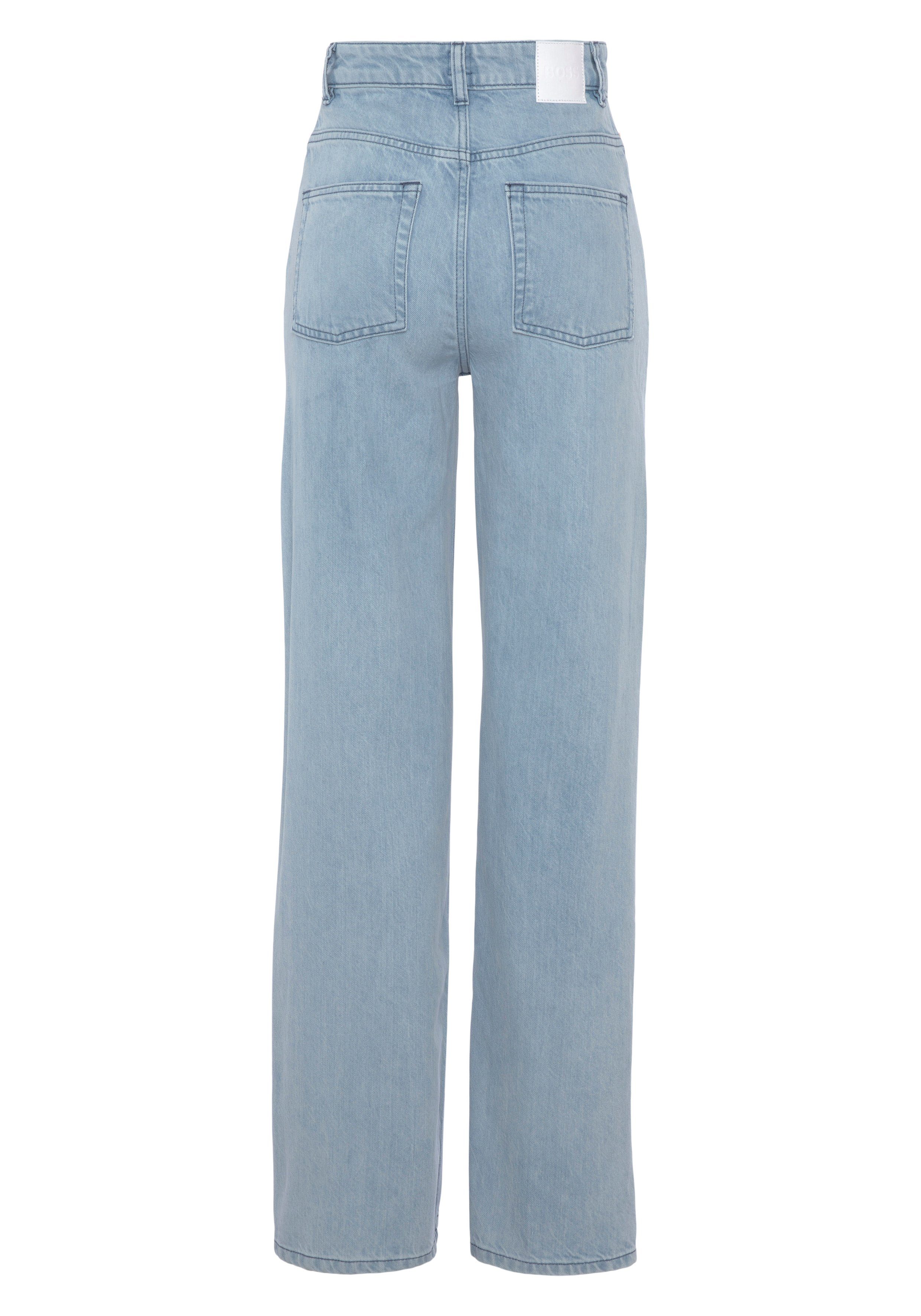 Denim Weite im BOSS Marlene High Premium ORANGE Waist Jeans Rise Hochbund High Jeans 5-Pocket-Style