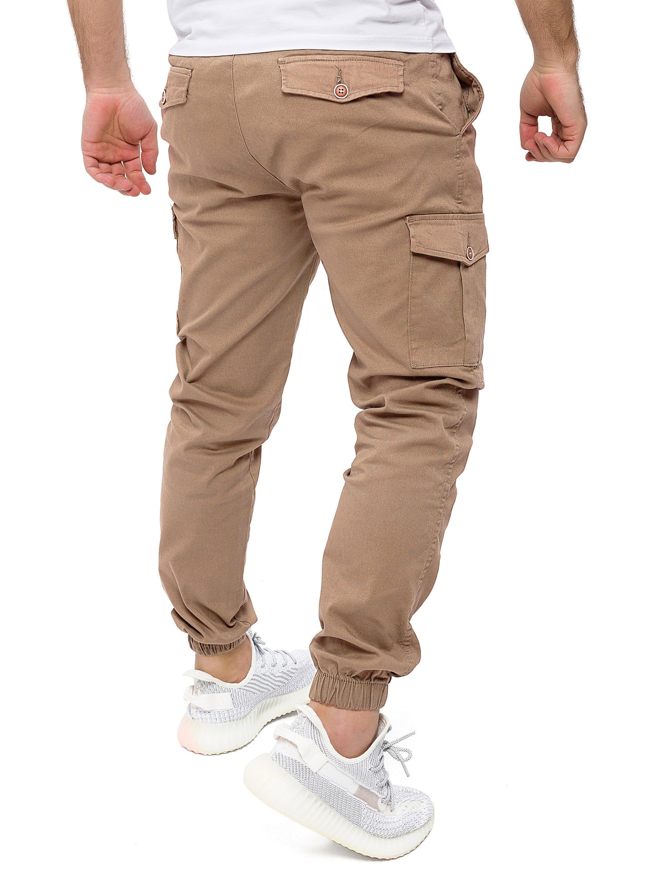 Pittman Cargohose Darius Cargo Chino aus Tint 171314) (Sepia leichtem Stoff Freizeit Beige Hose