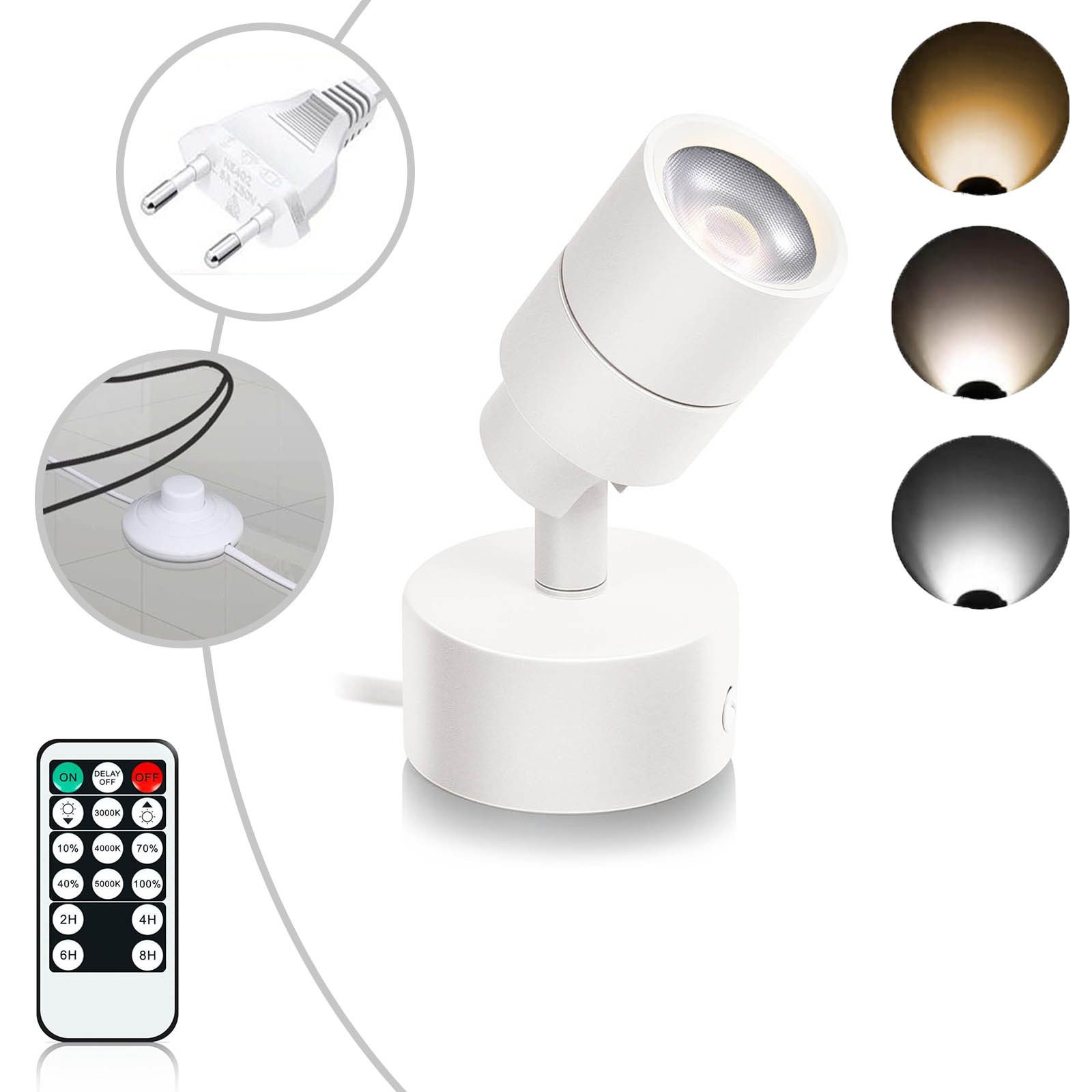 MUPOO LED Wandstrahler Dimmbar 5W LED-Strahler Innen mit Fernbedienung, Tim günstig online kaufen