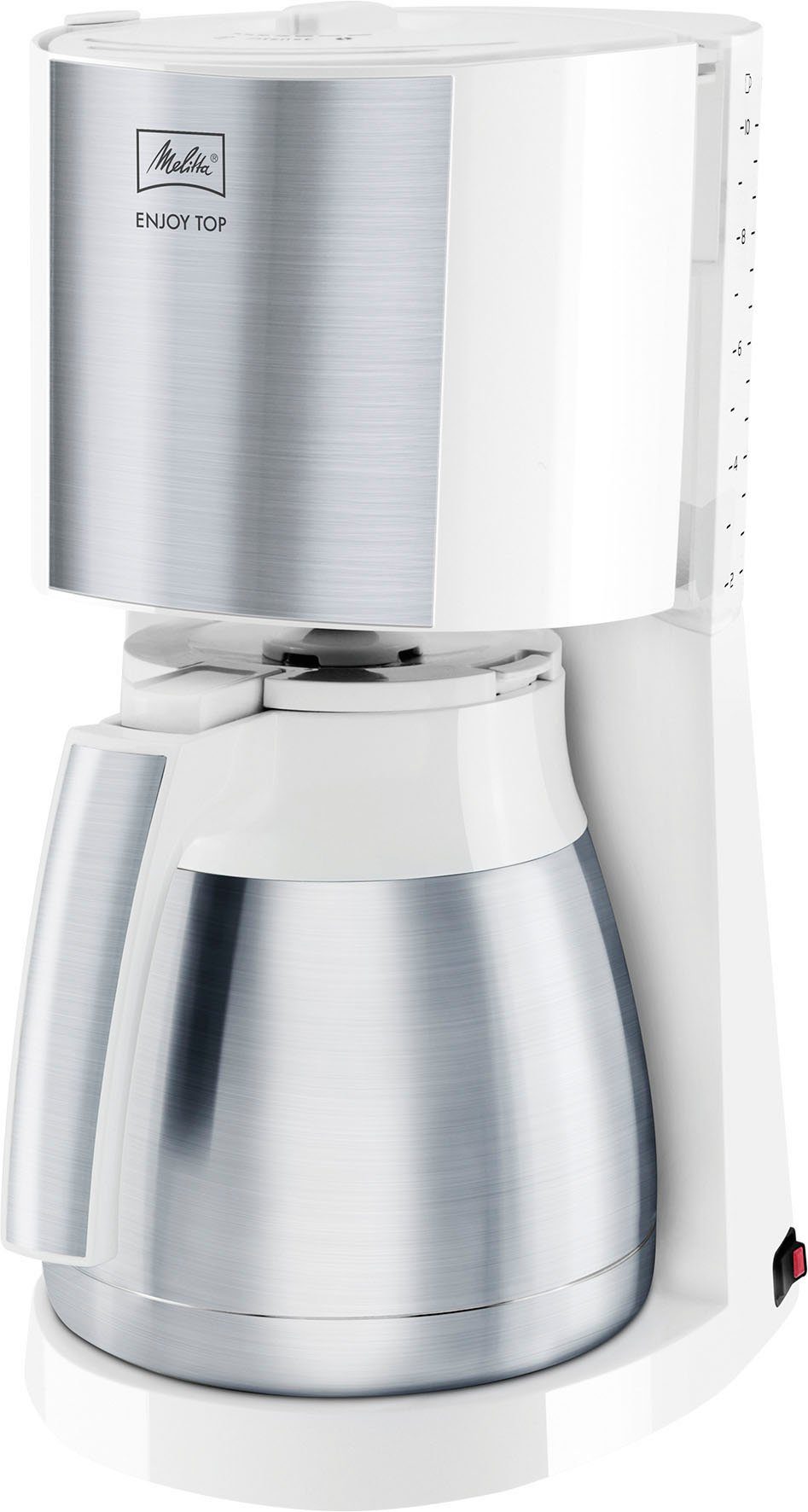 Melitta Filterkaffeemaschine Enjoy® Top Therm 1017-07 weiß, 1,25l Kaffeekanne, Papierfilter 1x4, mit Thermkanne aus Edelstahl