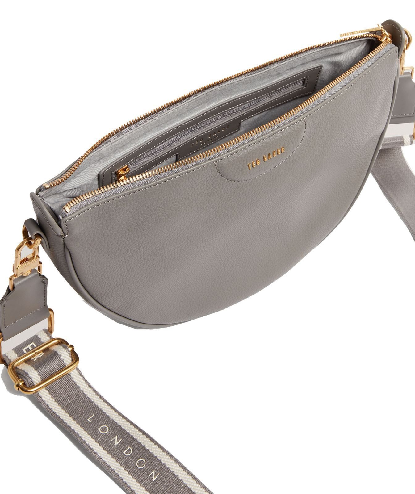 Ted Baker Umhängetasche Essina Webbing Leather Half Moon Crossbody Bag, aus echtem Rindsleder