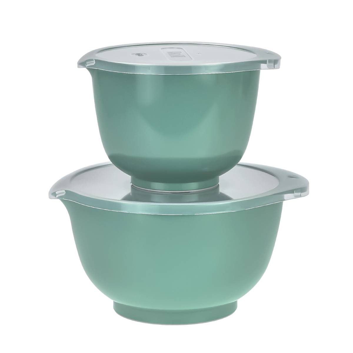 ROSTI Rührschüssel "Margrethe New" 1,5 und 3 Liter Set mit Deckel, Kunststoff, (Spar-Set, 2-tlg), spülmaschinenfest, auch für Mikrowelle und Gefrierschrank (türkis)