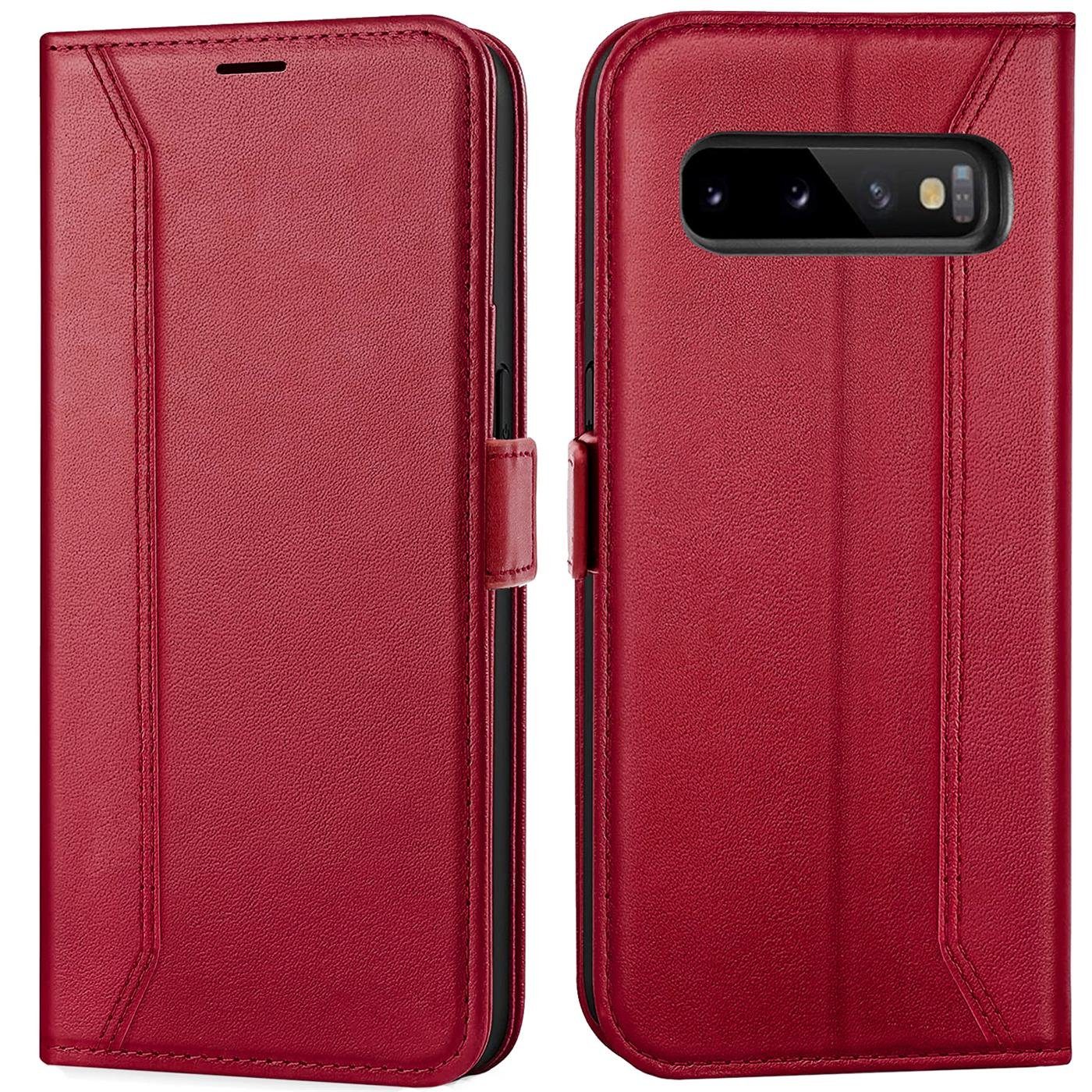 CoolGadget Handyhülle Wallet Klapptasche Cover Case für Samsung Galaxy S10 Plus 6,4 Zoll, Handy Tasche mit RFID Schutz Kartenfach Book Schutzhülle