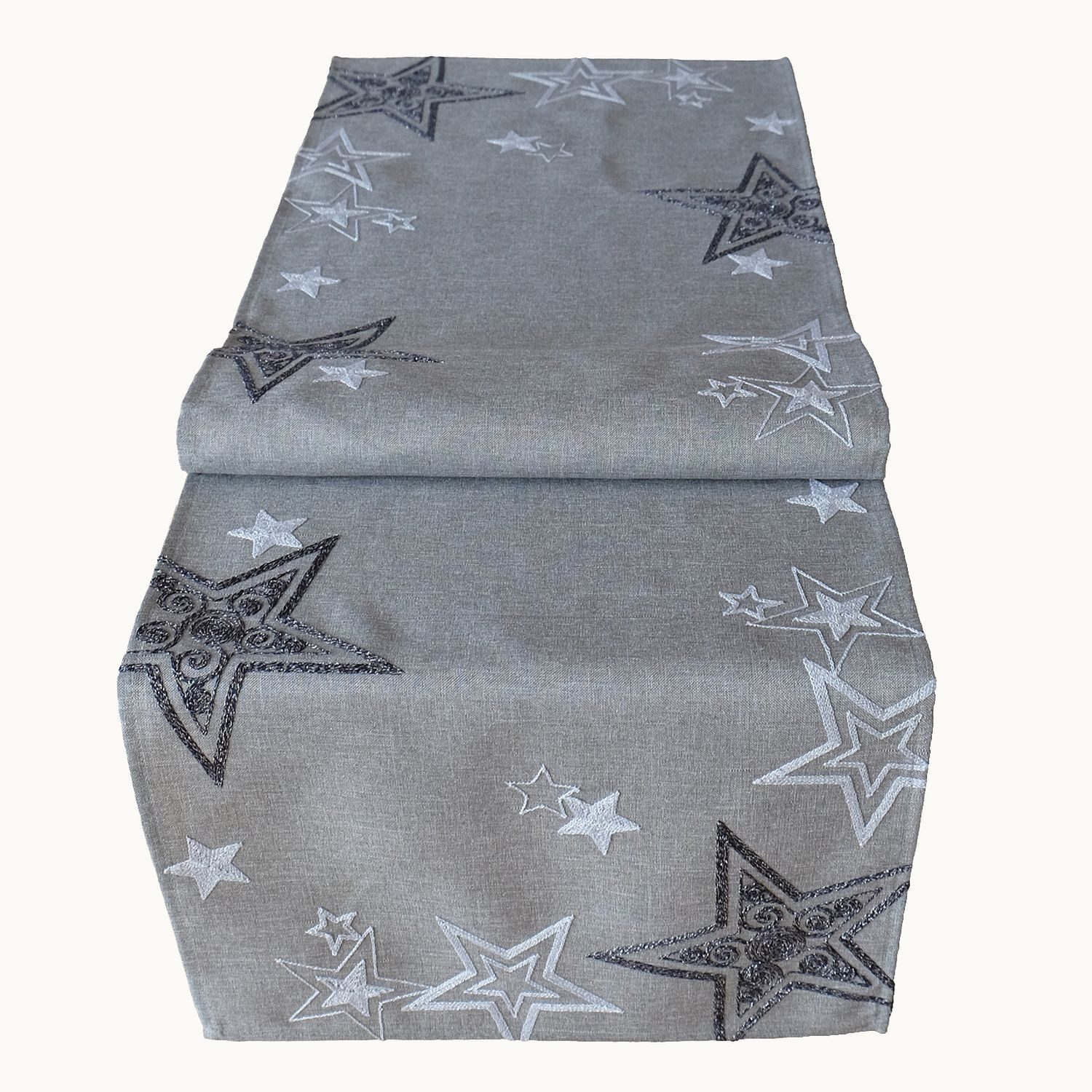 texpot Tischdecke Stickerei Sterne Winter Weihnachten (1-tlg)