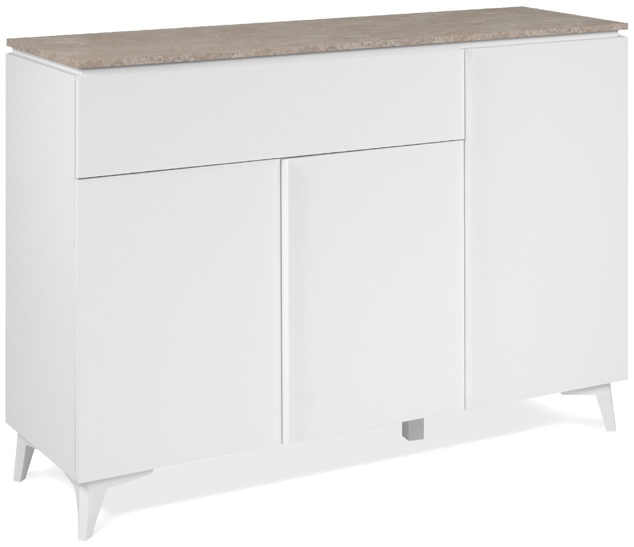 Finori Kommode Bertrix 01B, Sandstein, weiß, Modern, MADE IN GERMANY, 133 x 92 x 40 cm