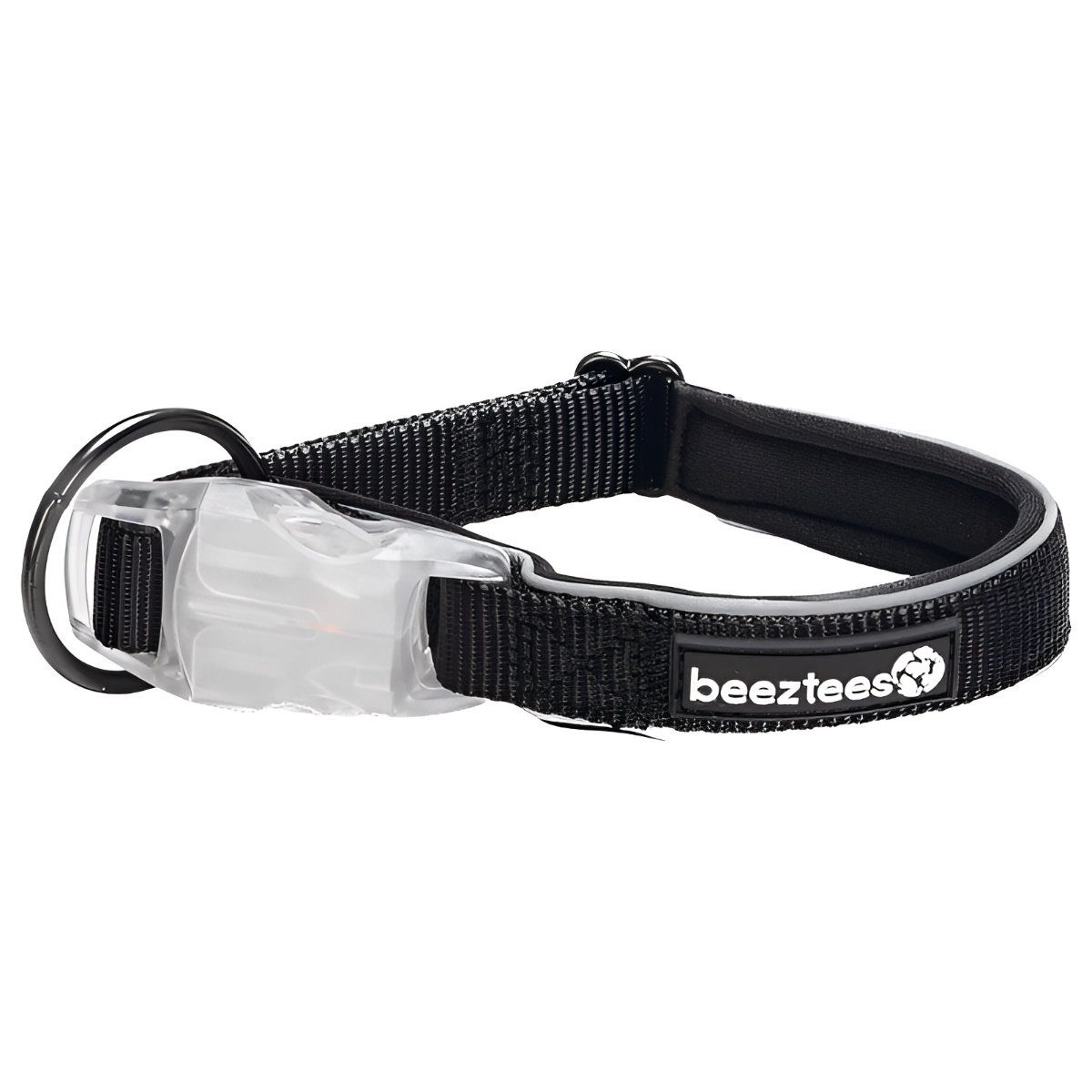 Beeztees Leuchthalsband Hundehalsband Parinca Safety Gear LED Nylon schwarz