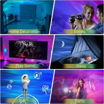 BlingBin LED-Sternenhimmel Smart Sternenprojektor Lampe 3D Galaxy mit Sprachsteuerung, Projektor, LED fest integriert, Farbwechsler, Timer, Bluetooth Lautsprecher
