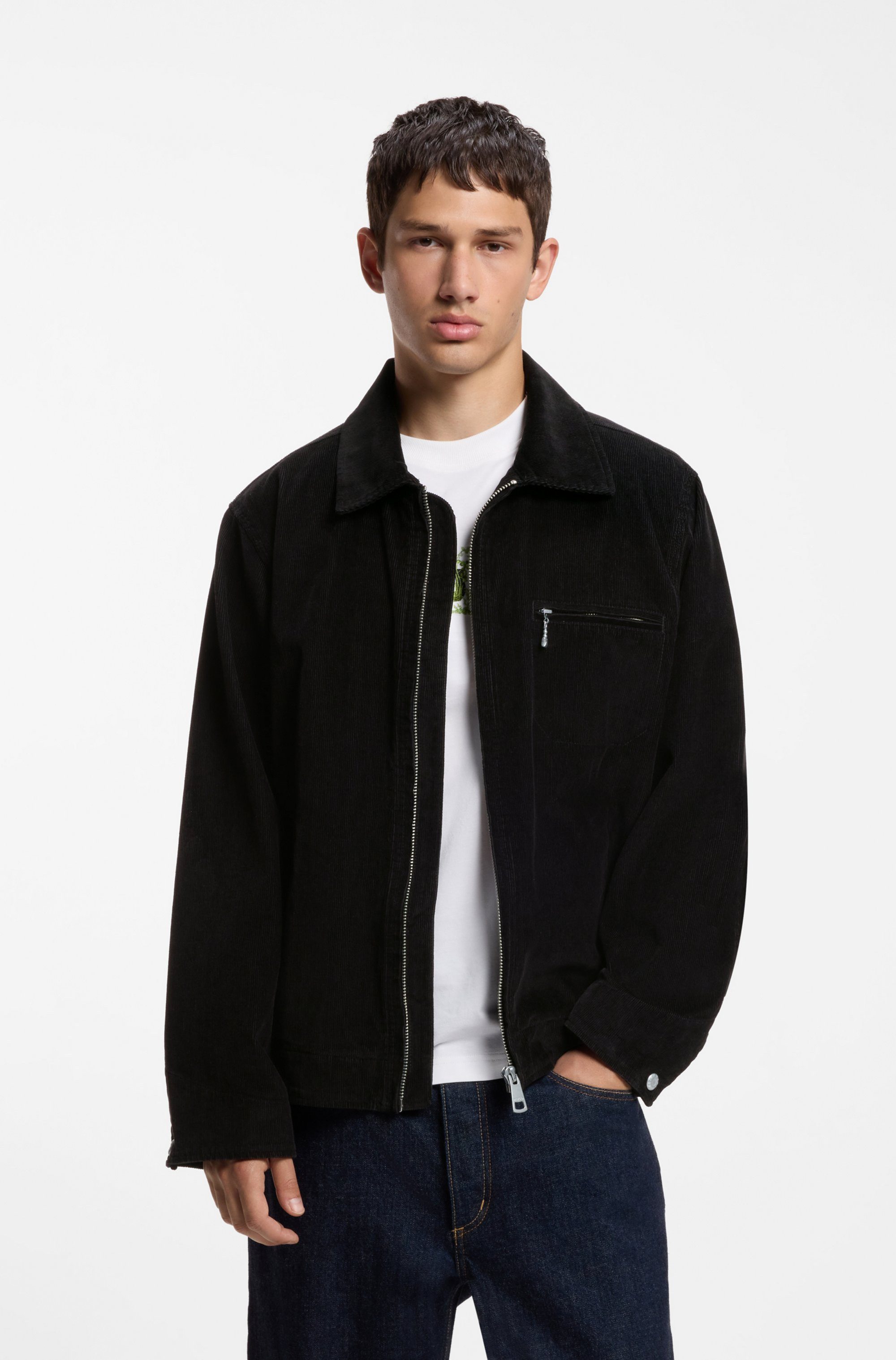 HUGO Cordjacke Braxton264W1 mit Hemdkragen
