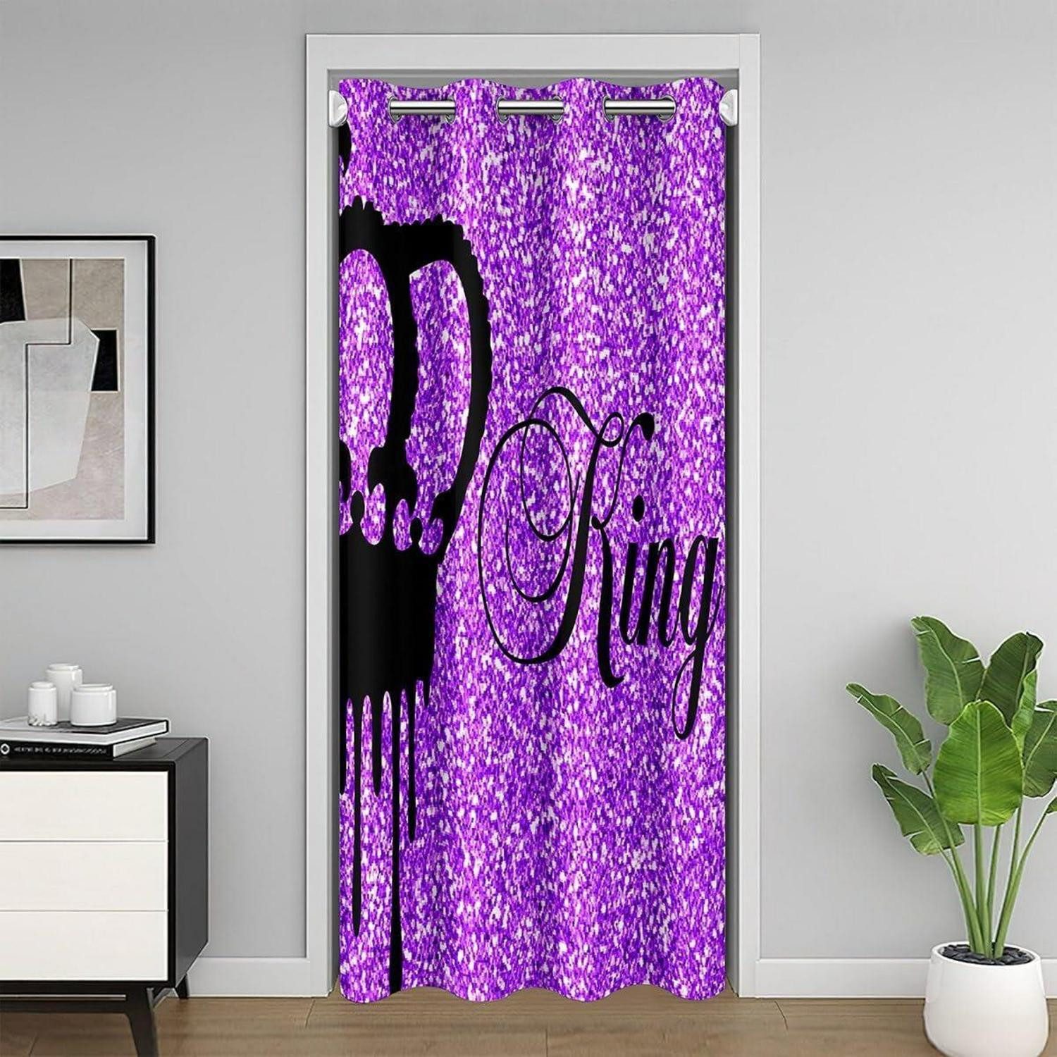 LuxusKollektion Türvorhang Türvorhang Lila Schwarz König 86x203cm (1 St)