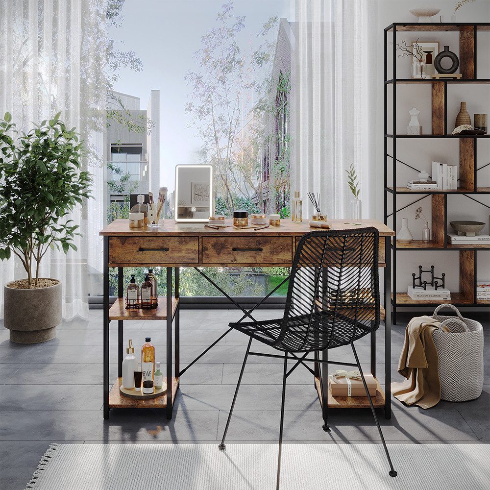 Schminktisch Chino, Eiche rustikal, 120 cm mit Schubladen