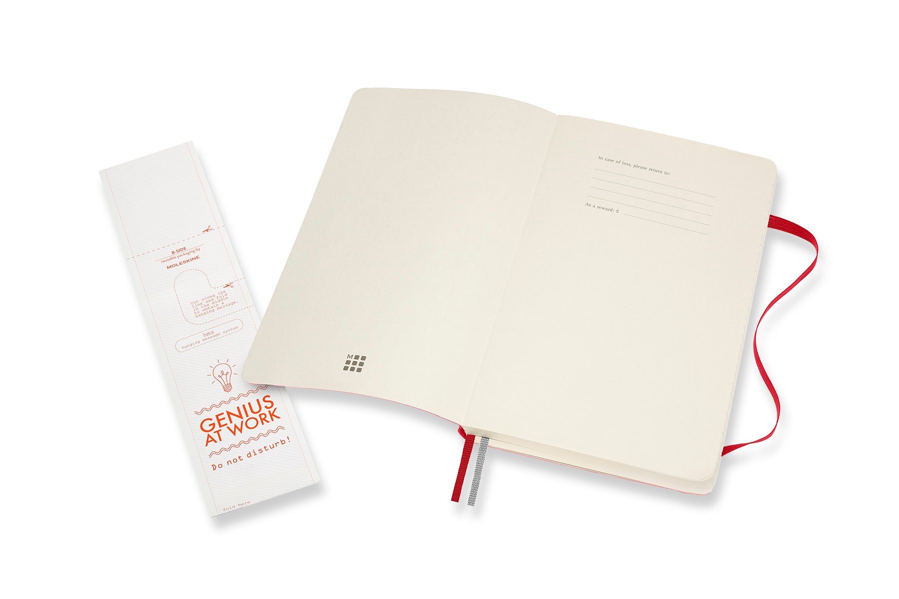 MOLESKINE Notizbuch, Classic - Soft Groß - - weichem Liniert - (13x21) Cover Einband Expanded 70g-Papier Scharlachrot - mit